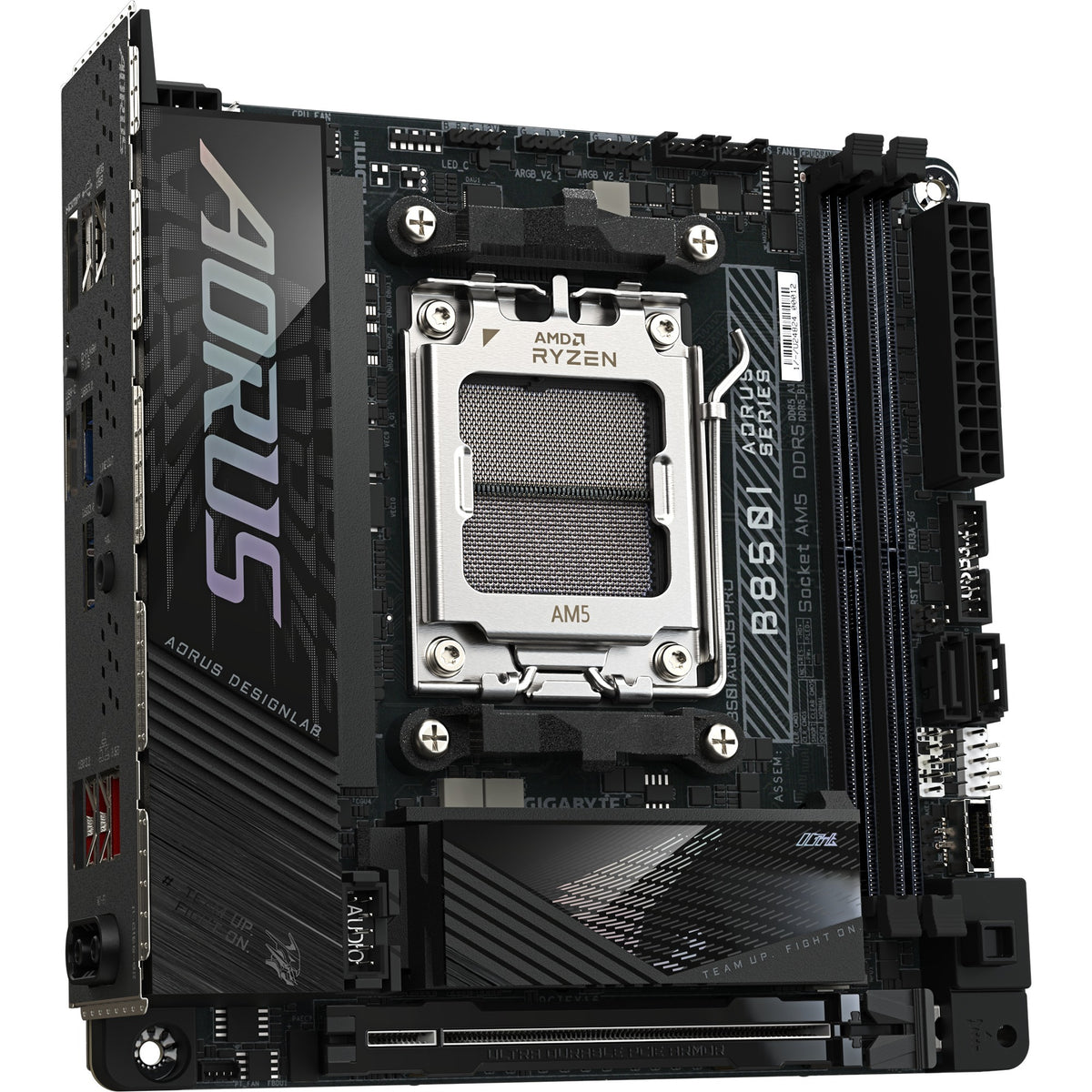 Gigabyte b850i aorus pro socket am5 moederbord (zwart, raid, 2.5gb-lan, wi-fi 7, bt, sound, mini-itx)