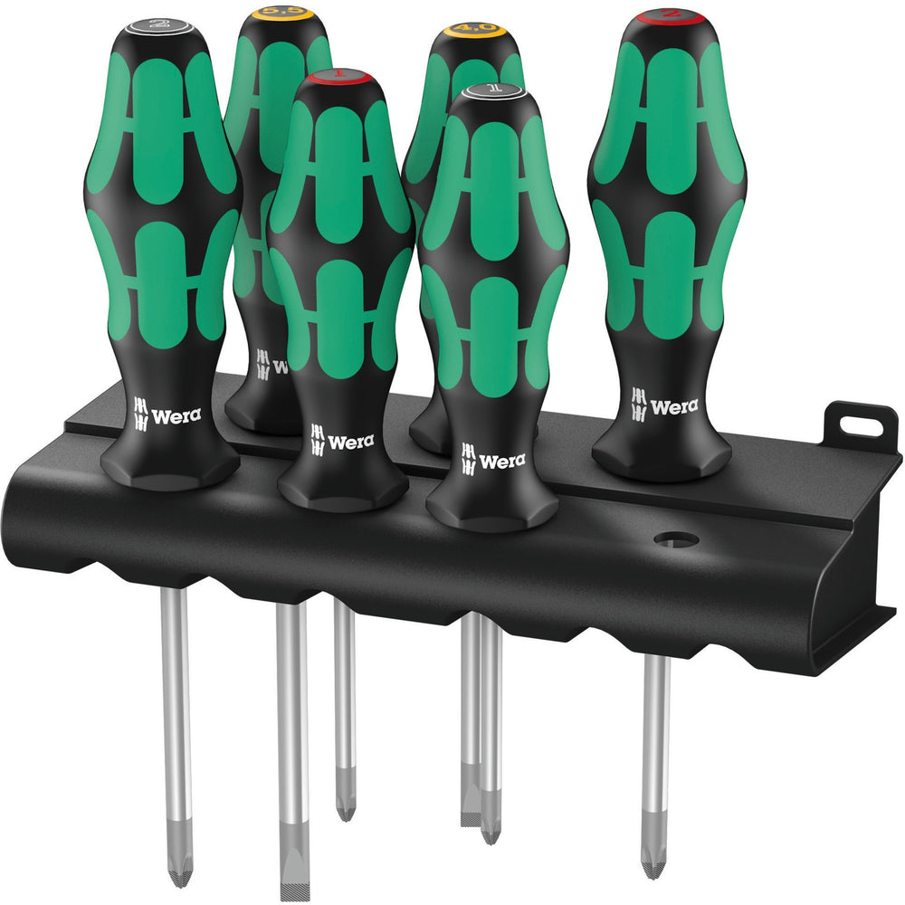 Wera 335 350 355 3 schraubendrehersatz schroevendraaier (zwart groen, 6-delig)