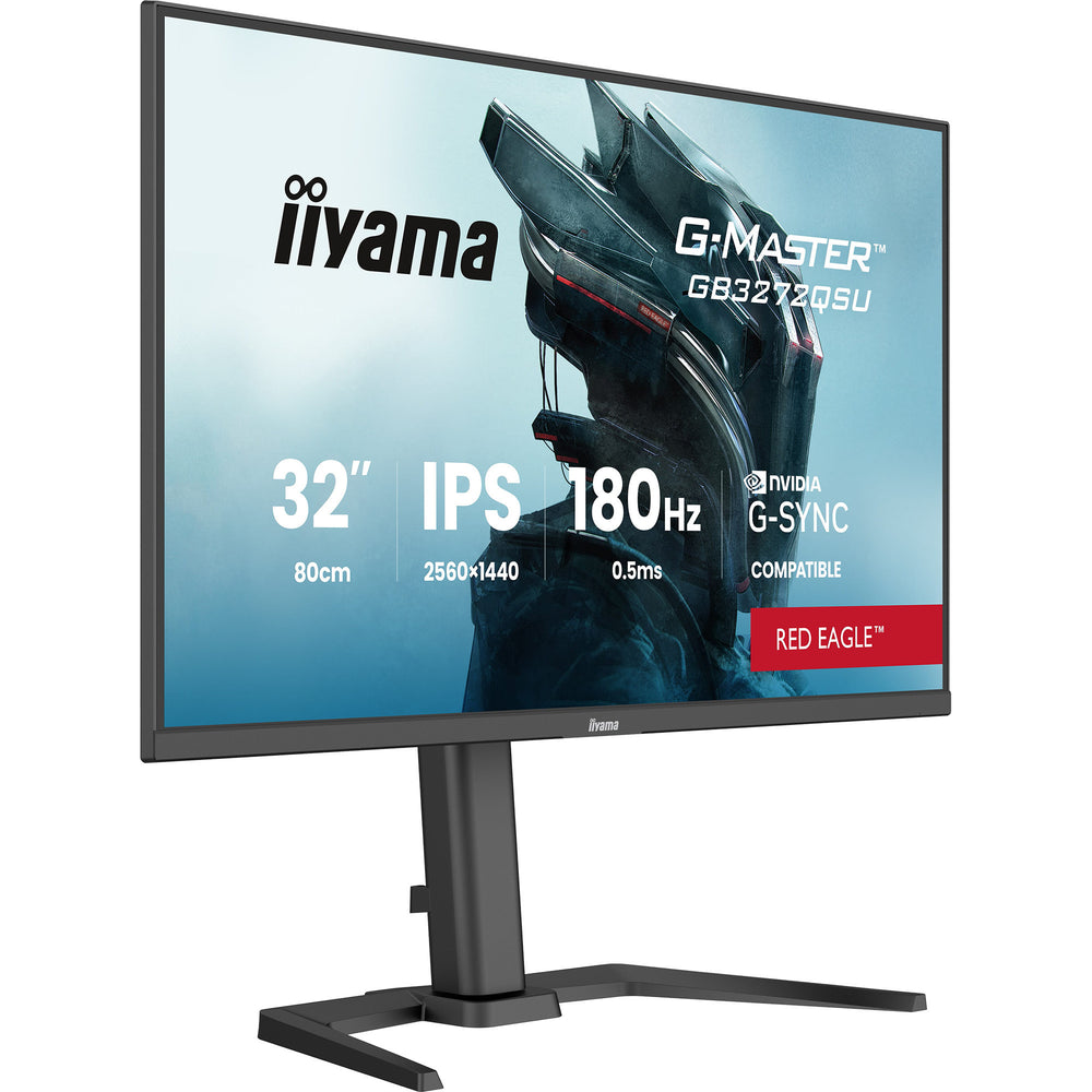 Iiyama g-master red eagle gb3272qsu-b1 31.5 gaming monitor (zwart (mat), 180 hz, hdmi, displayport, usb, audio)