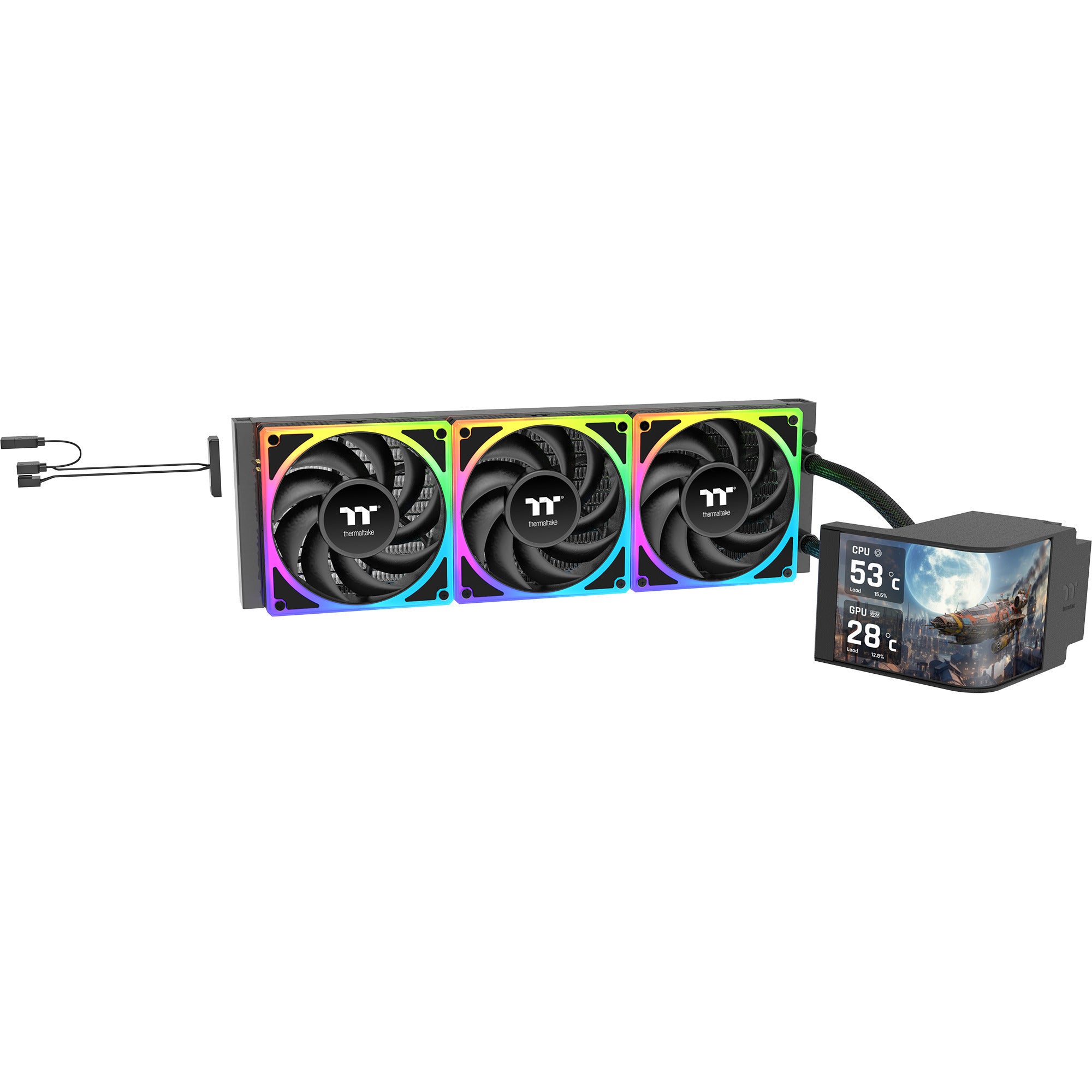 Thermaltake magcurve 360 ultra argb sync aio liquid cooler waterkoeling (zwart)