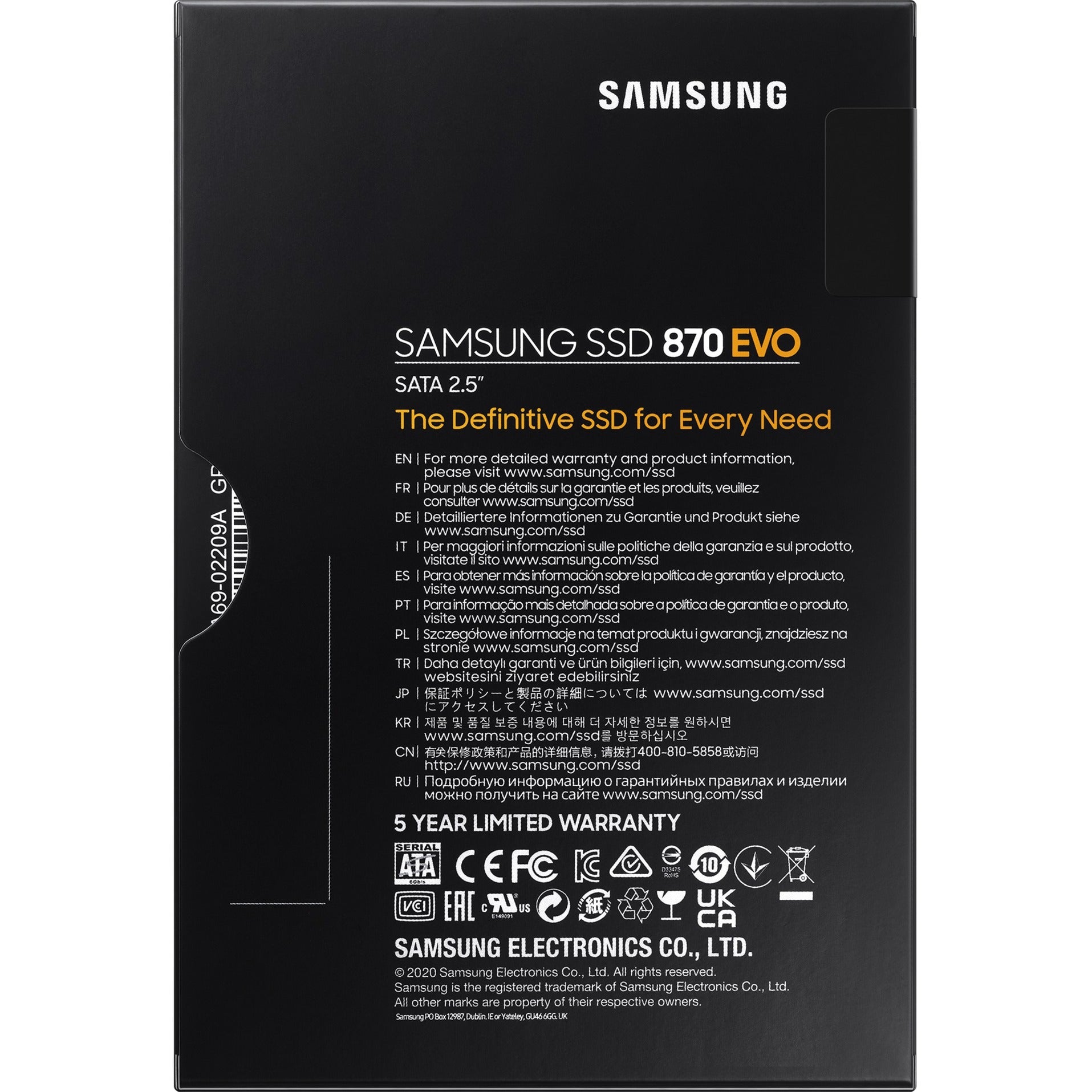 Samsung 870 evo 2 tb ssd (mz-77e2t0b eu, sata 600)