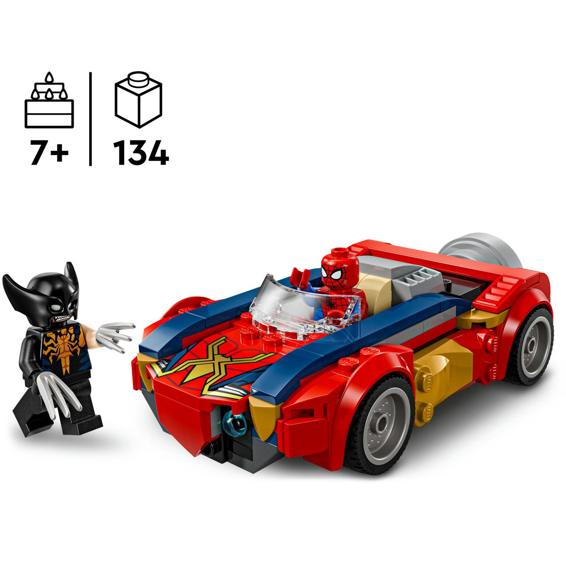 Lego super heroes 76336 marvel spider-man auto vs. venomized wolverine