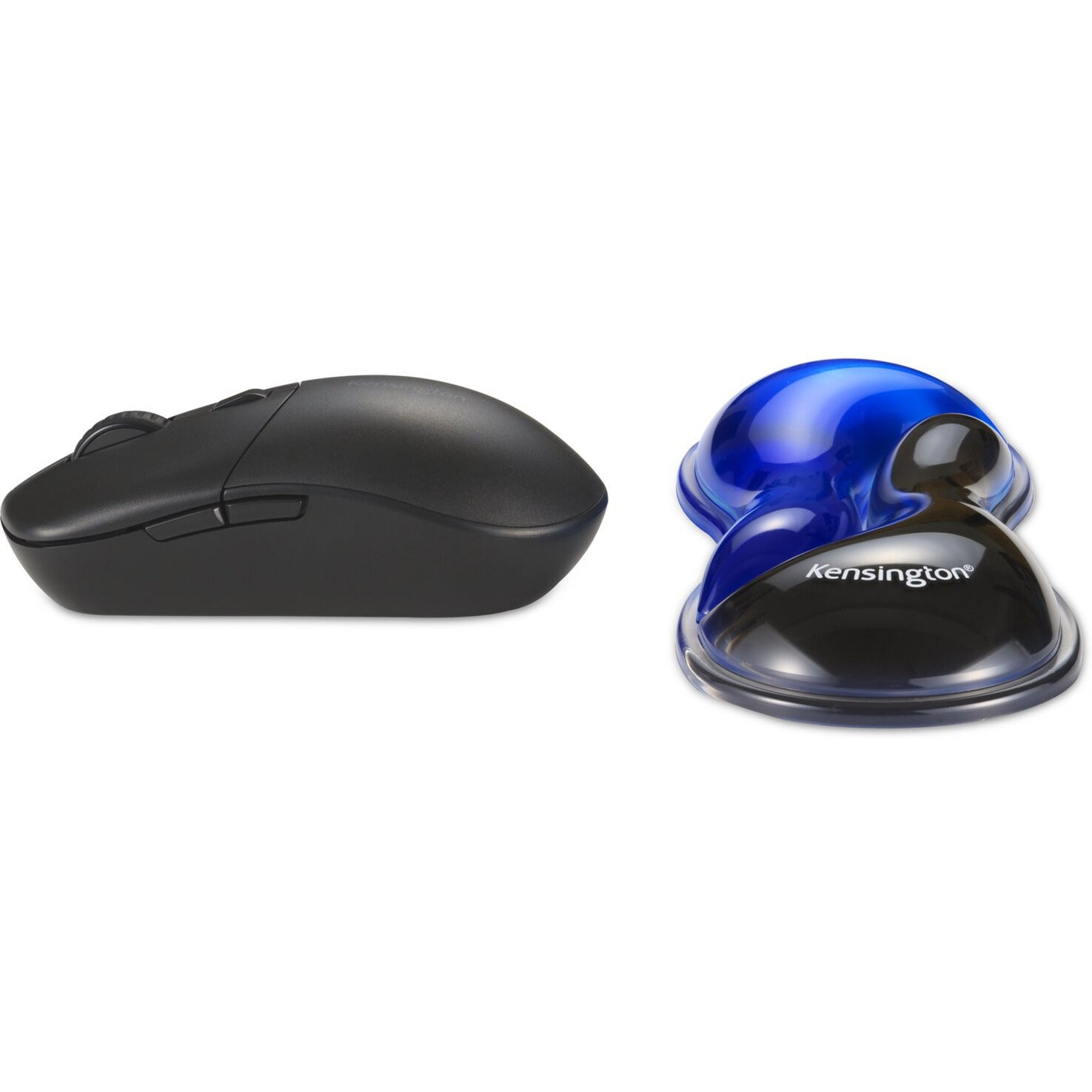 Kensington slim duo gel mouse trackball wrist rest polssteun (blauw zwart)