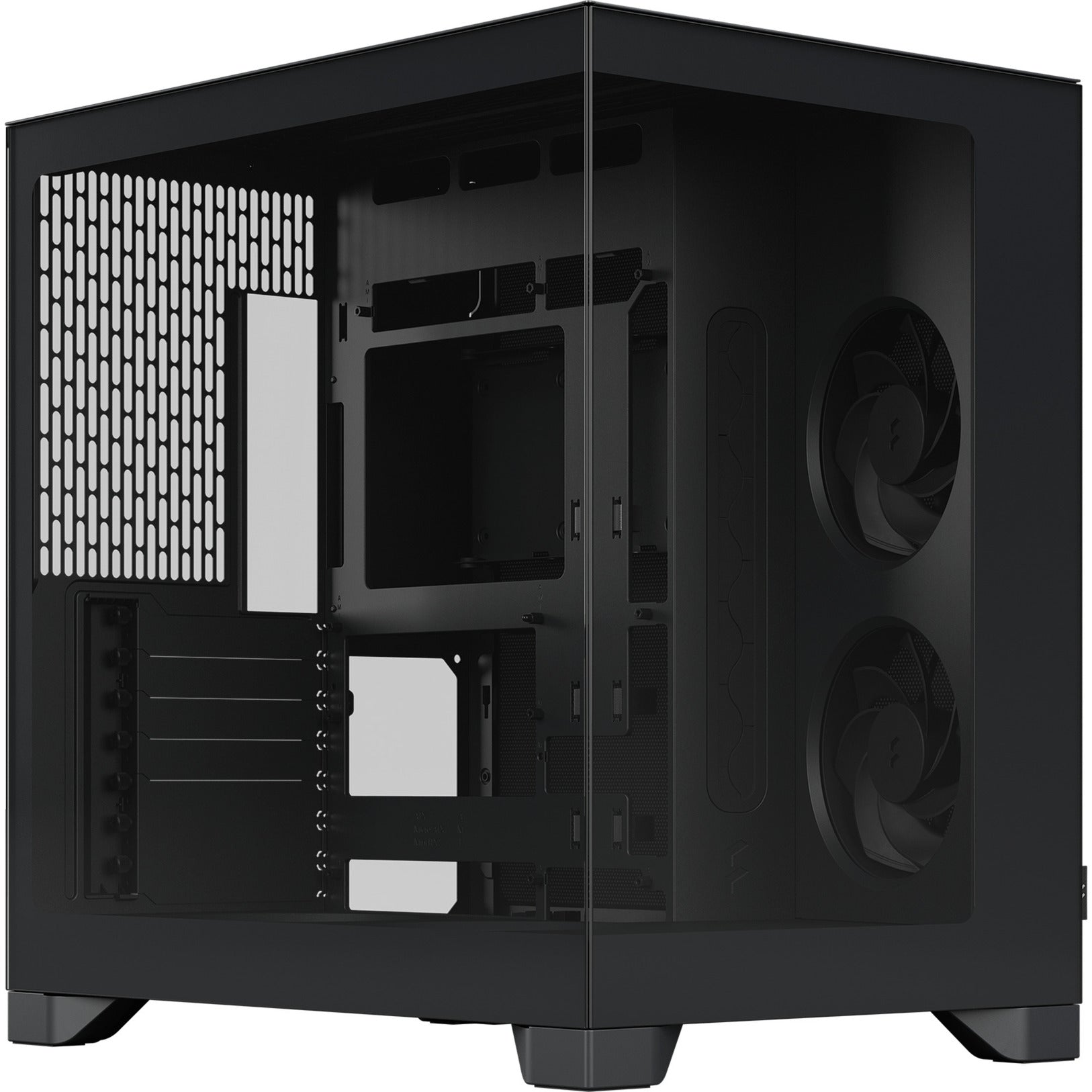 Fractal design pop 2 vision midi tower behuizing (zwart | 1x usb-a | 1x usb-c | tempered glass)