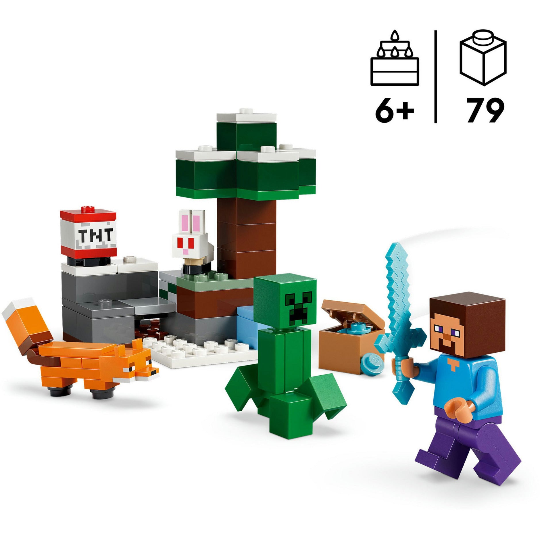 Lego minecraft steve's taiga-avontuur videogame bouwpakket voor kinderen - 21583