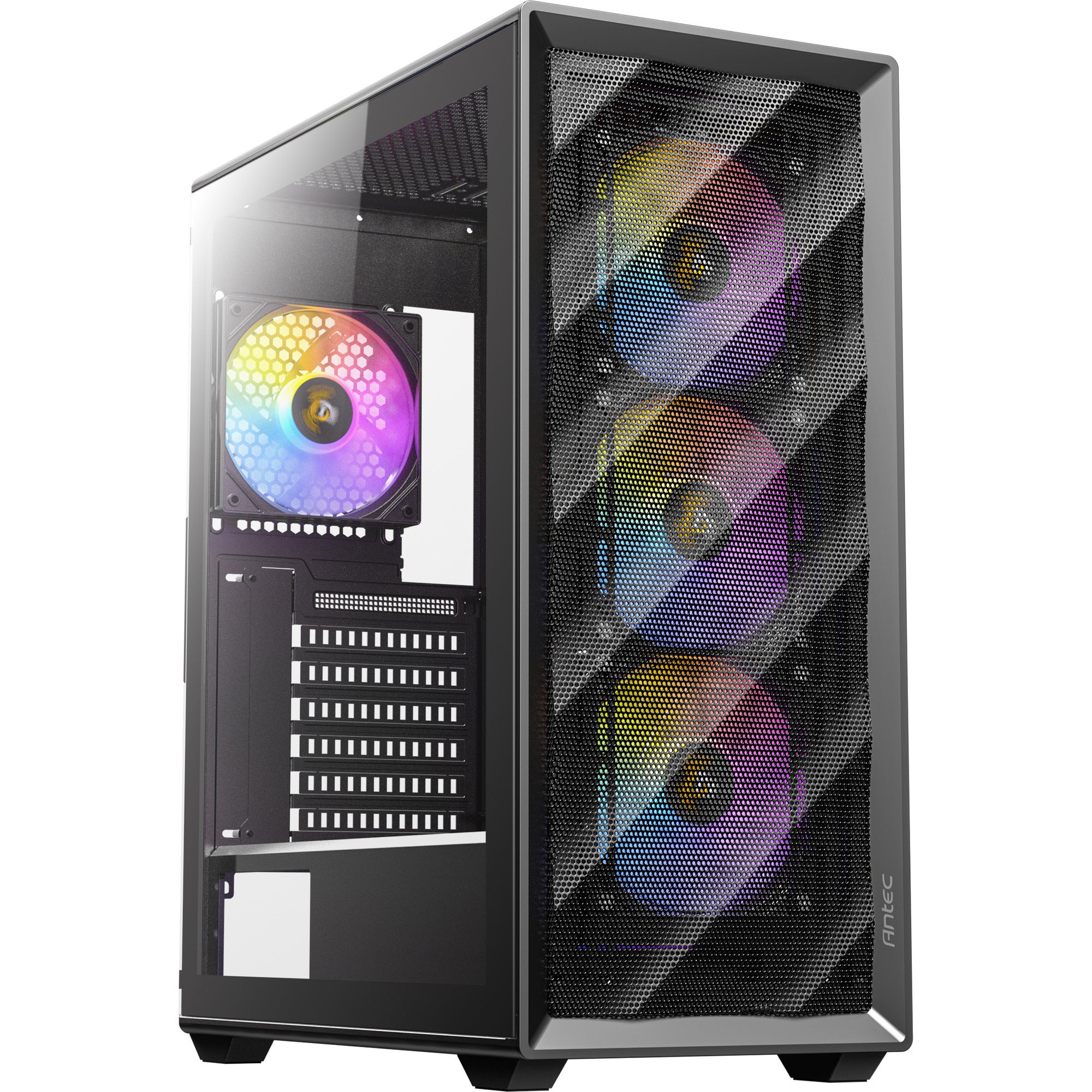 Antec ax85 argb midi tower behuizing (zwart | 2x usb-a | tempered glass)