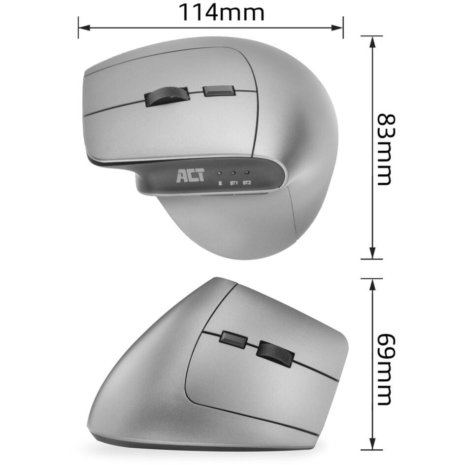 ACT Wireless Mouse AC5155 Bluetooth Black, Silver