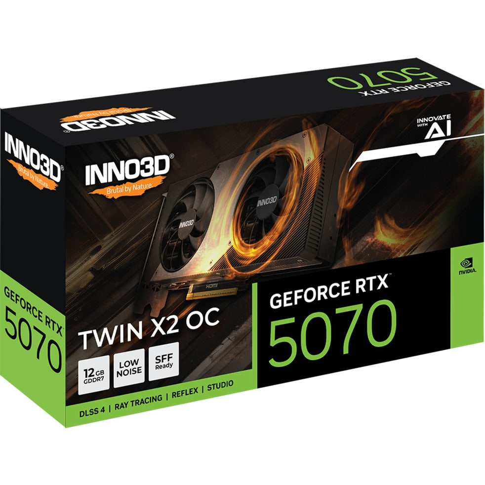 Inno3d geforce rtx 5070 twin x2 oc grafische kaart (zwart, dlss 4, 3x displayport, 1x hdmi 2.1)