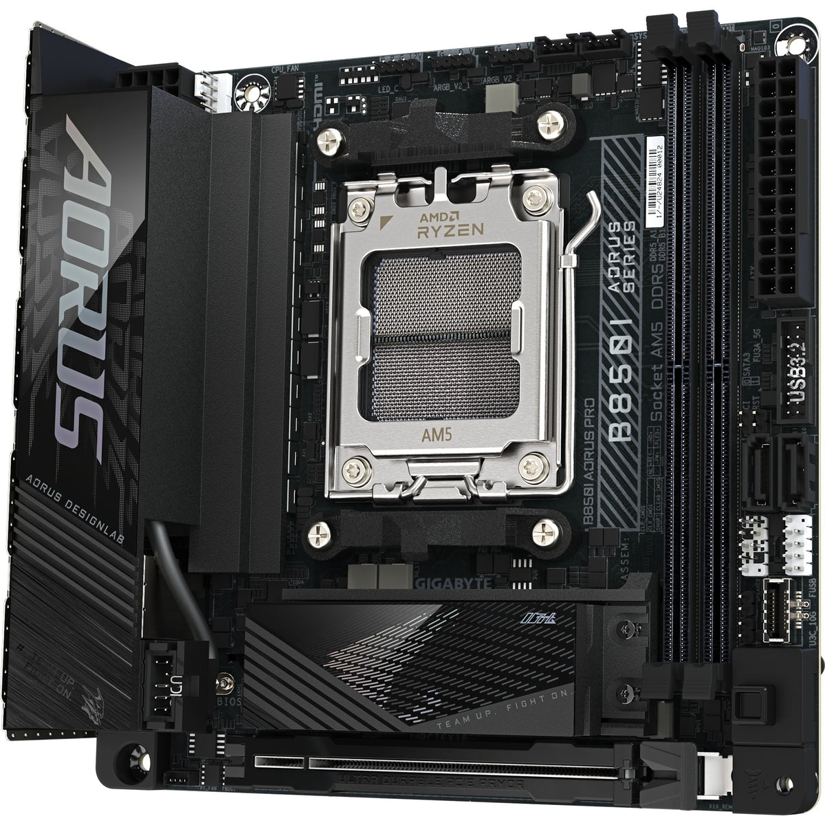 Gigabyte b850i aorus pro socket am5 moederbord (zwart, raid, 2.5gb-lan, wi-fi 7, bt, sound, mini-itx)