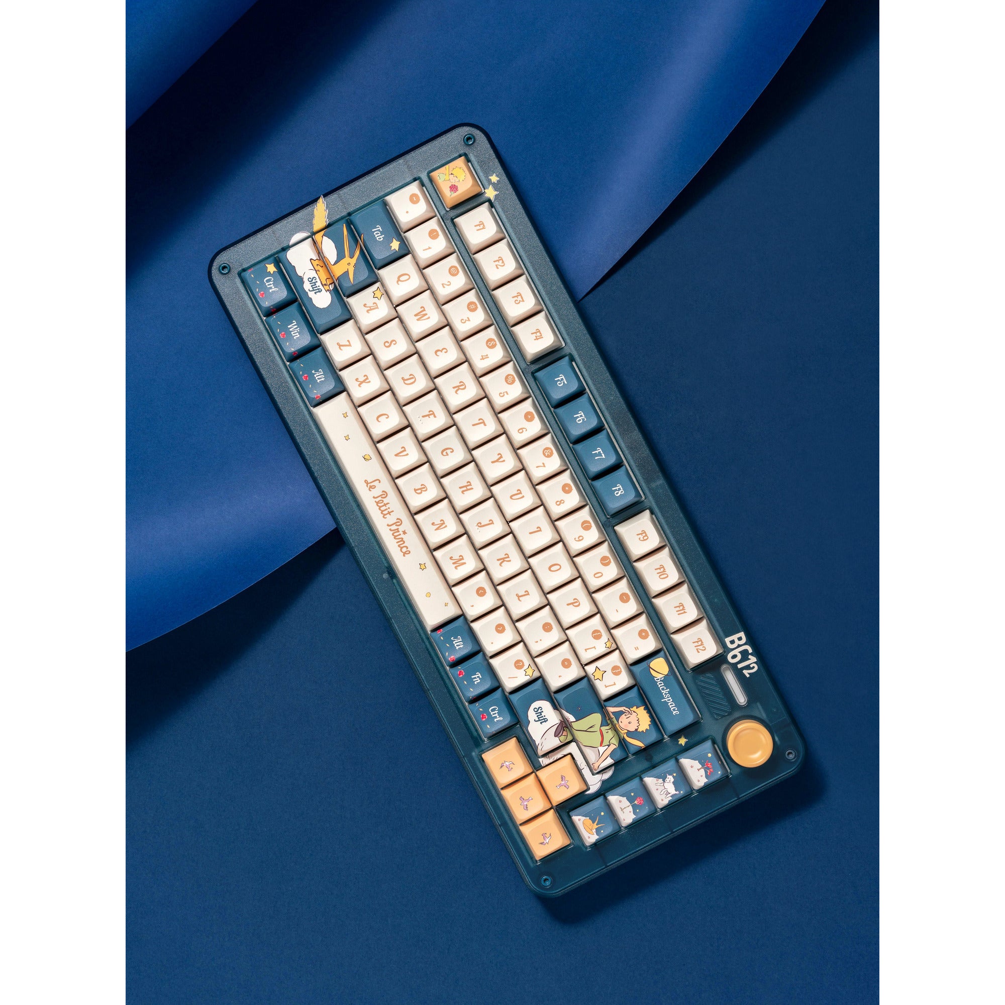 Iqunix zx75 sky encounter wireless mechanical keyboard, gaming toetsenbord (blauw wit, us lay-out, iqunix silent rose, rgb leds, 75%, hot-swappable, double-shot pbt, 2.4ghz | bluetooth 5.1 | usb-c)