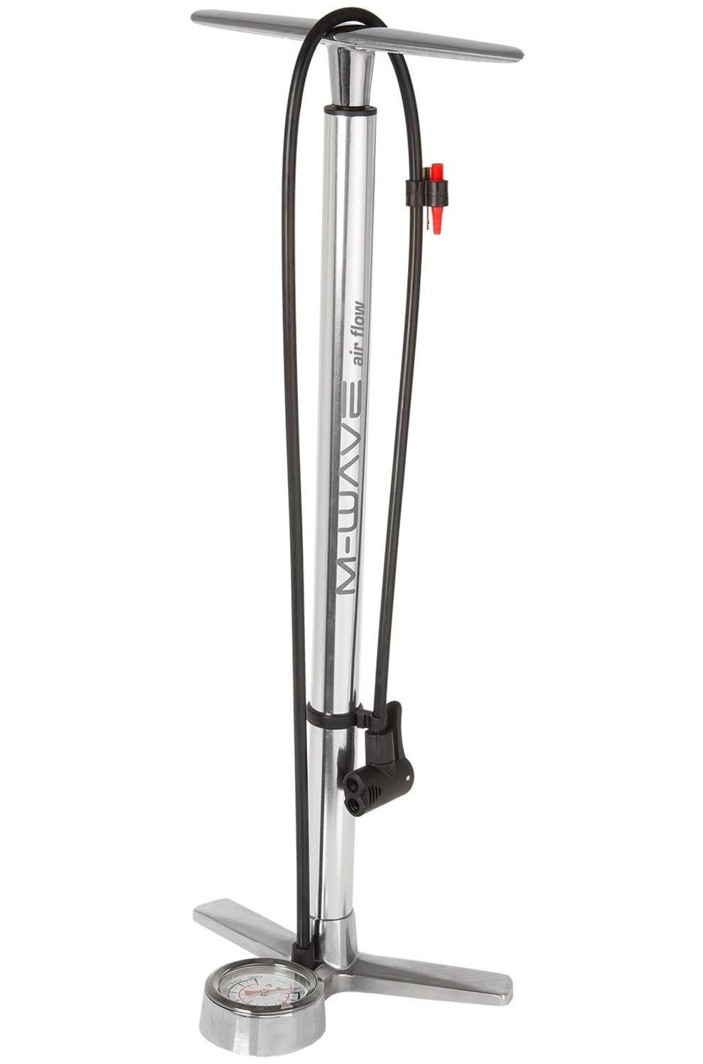 pompe à vélo avec manomètre aluminium 61 cm argent