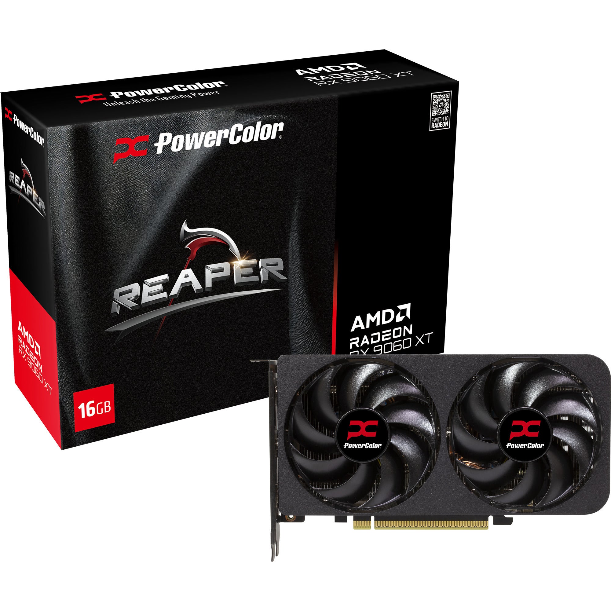 Powercolor radeon rx 9060 xt reaper 16g grafische kaart (2x displayport, 1x hdmi)
