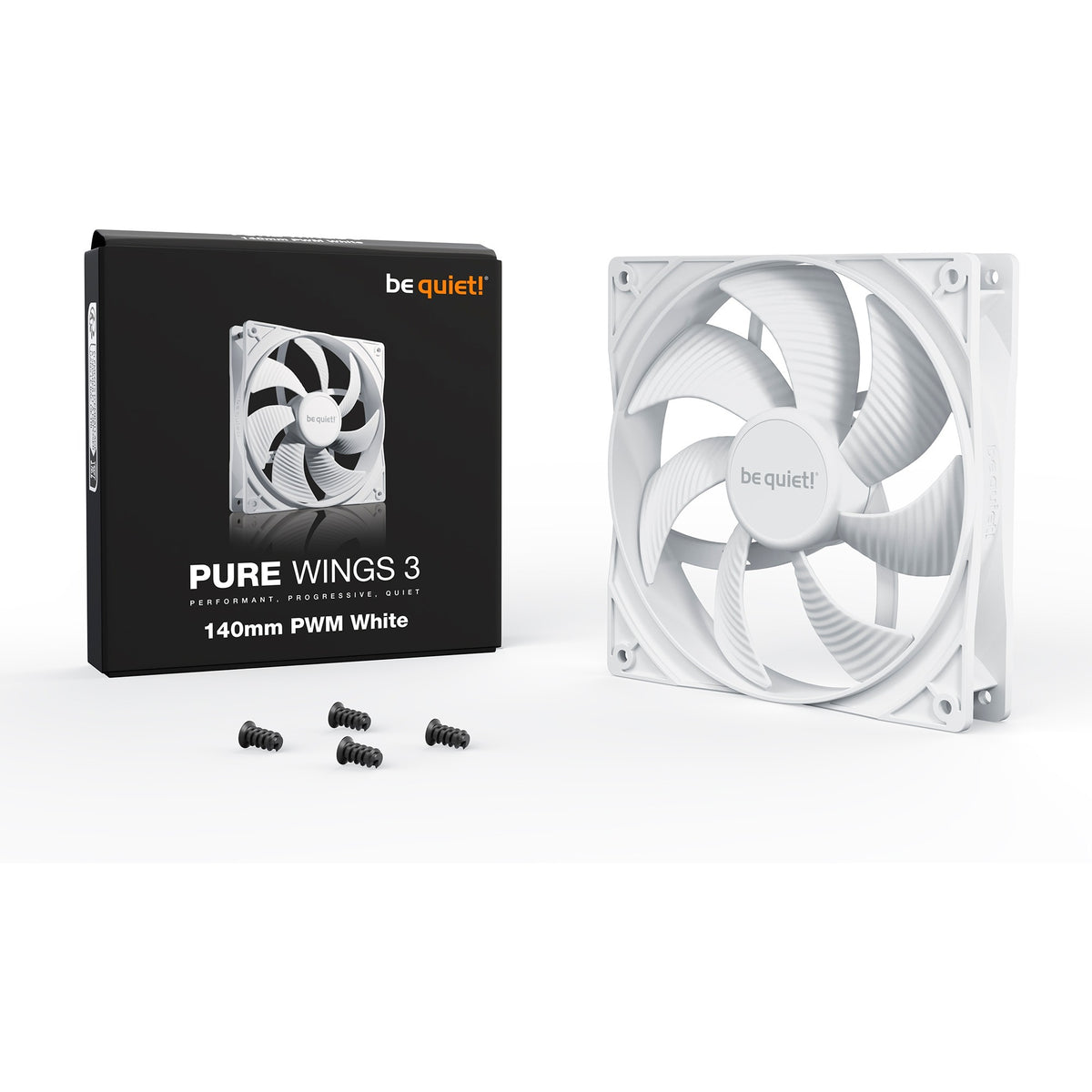 be quiet! Pure Wings 3 PWM Case Fan (White, 140 x 140 x 25 mm)