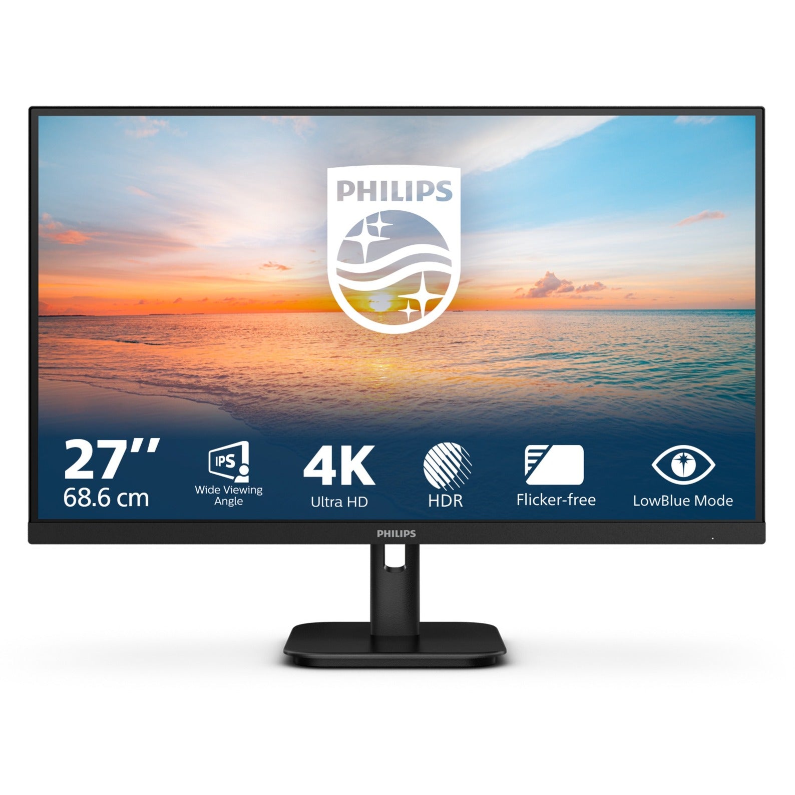 Philips 27e1n1800a 00 27 4k uhd monitor (zwart, 2x hdmi, displayport)