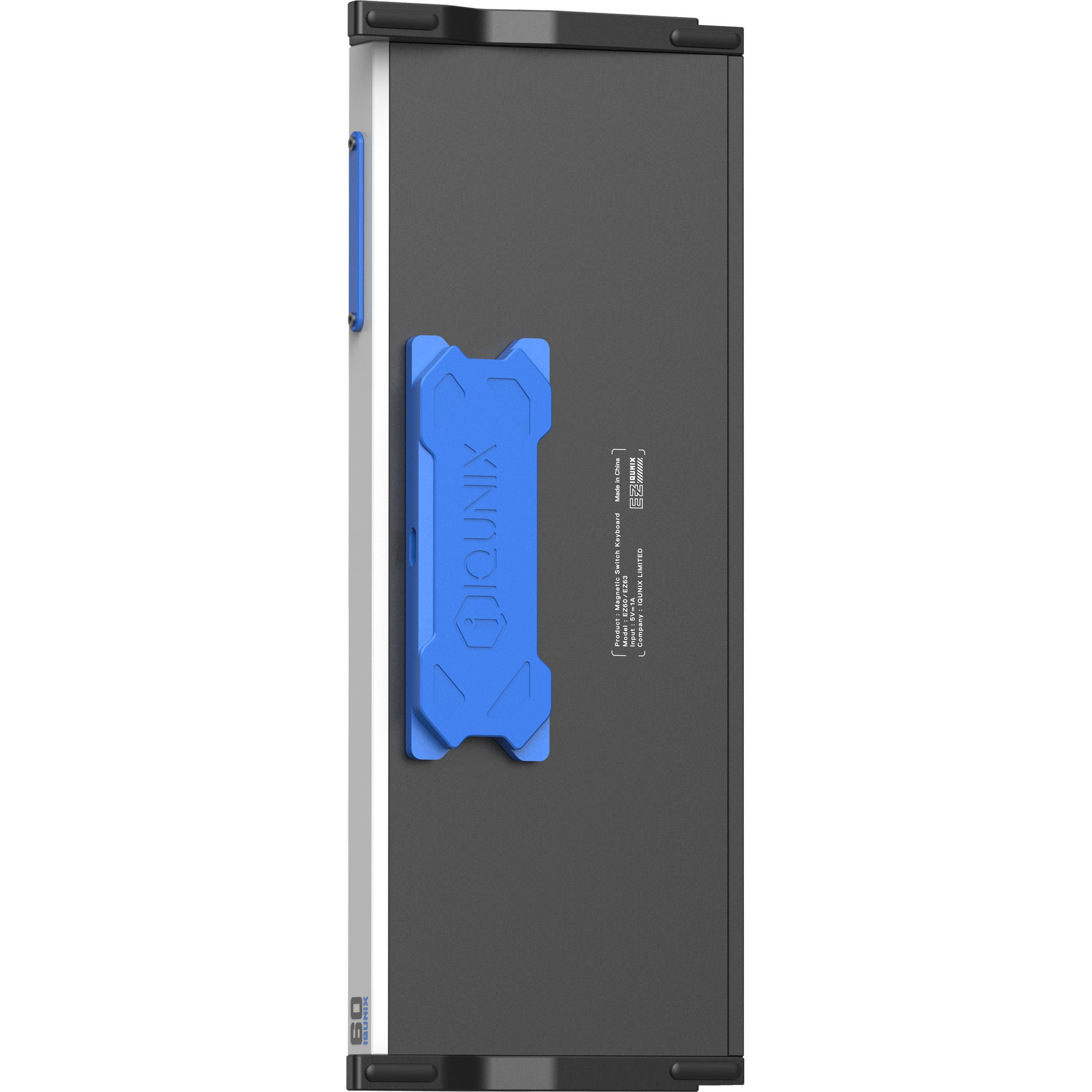 Iqunix ez60 magnetic switch gaming he keyboard, gaming toetsenbord (zwart blauw, us lay-out, us-international, gateron magnetic jade pro, 60%, rgb, double shot pbt keycaps)