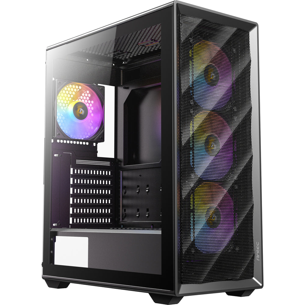 Antec ax85 argb midi tower behuizing (zwart | 2x usb-a | tempered glass)