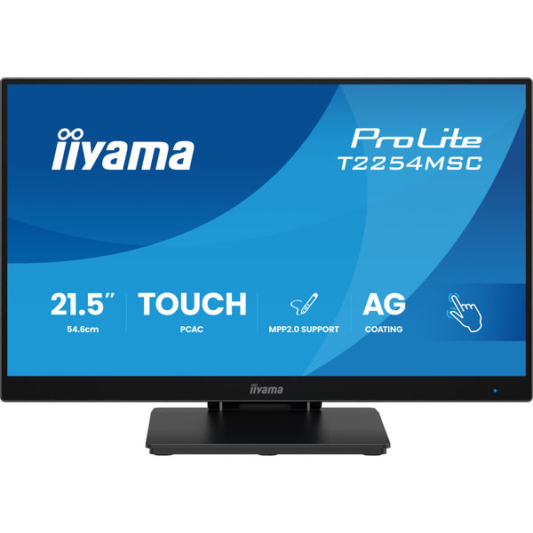 Iiyama prolite t2254msc-b2ag 21.5 touchscreen monitor (zwart, 1x displayport, 1x hdmi, 2x usb-a)