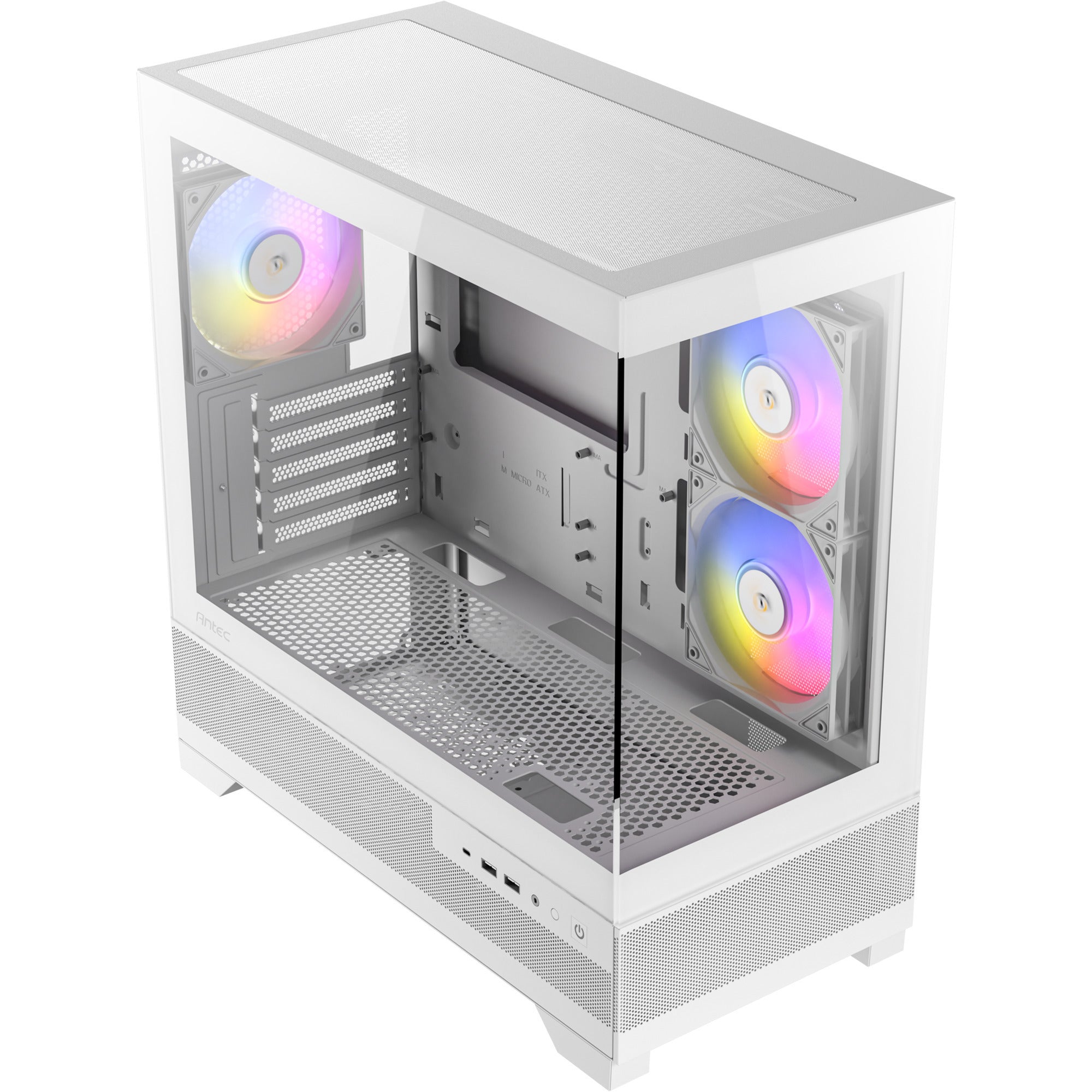 Antec cx500m argb mini tower behuizing (wit | 2x usb-a | 1x usb-c | tempered glass)