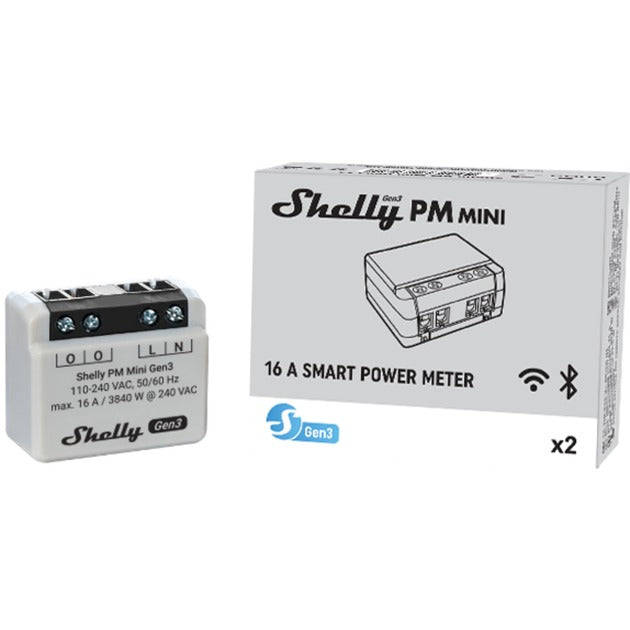 Shelly pm mini gen3 meetapparaat (bluetooth 4.2, wi-fi)