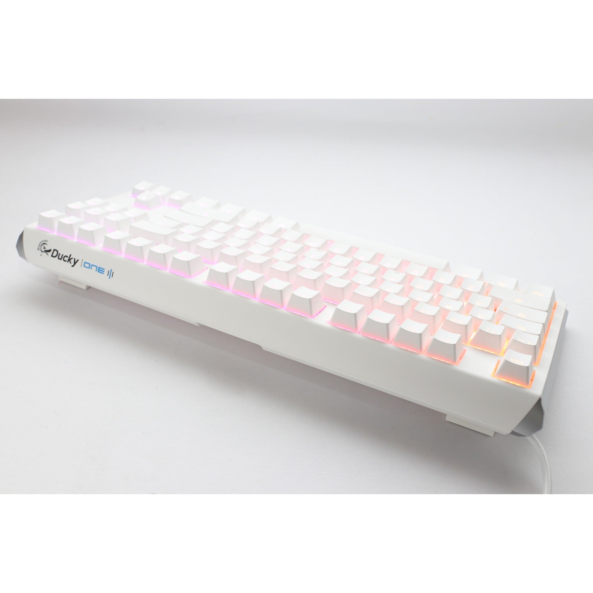 Ducky one 3 classic pure white tkl, toetsenbord (wit, us lay-out, cherry mx silent red, rgb led, double-shot pbt, hot-swappable, quack mechanics, 80%)