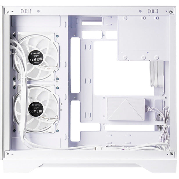 Chieftec visio midi tower behuizing (wit | 2x usb-a | 1x usb-c | rgb | tempered glass)