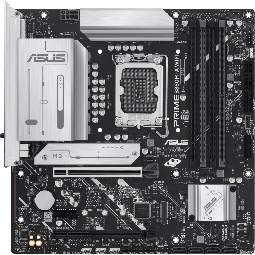 Asus prime b860m-a wifi socket 1851 moederbord (raid, 2.5 gb-lan, wi-fi 6e, bt, sound, µatx)