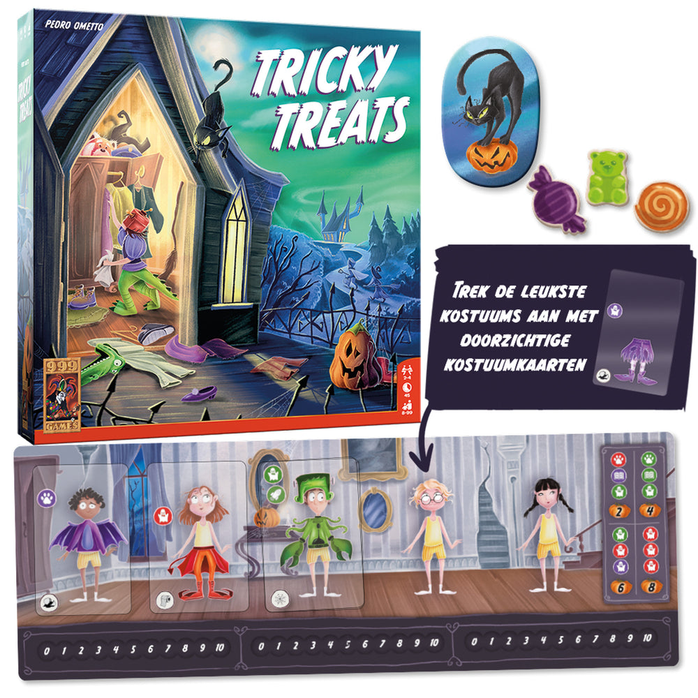 999games 999 games tricky treats bordspel (nederlands, 2 - 4 spelers, 45 minuten, vanaf 8 jaar)