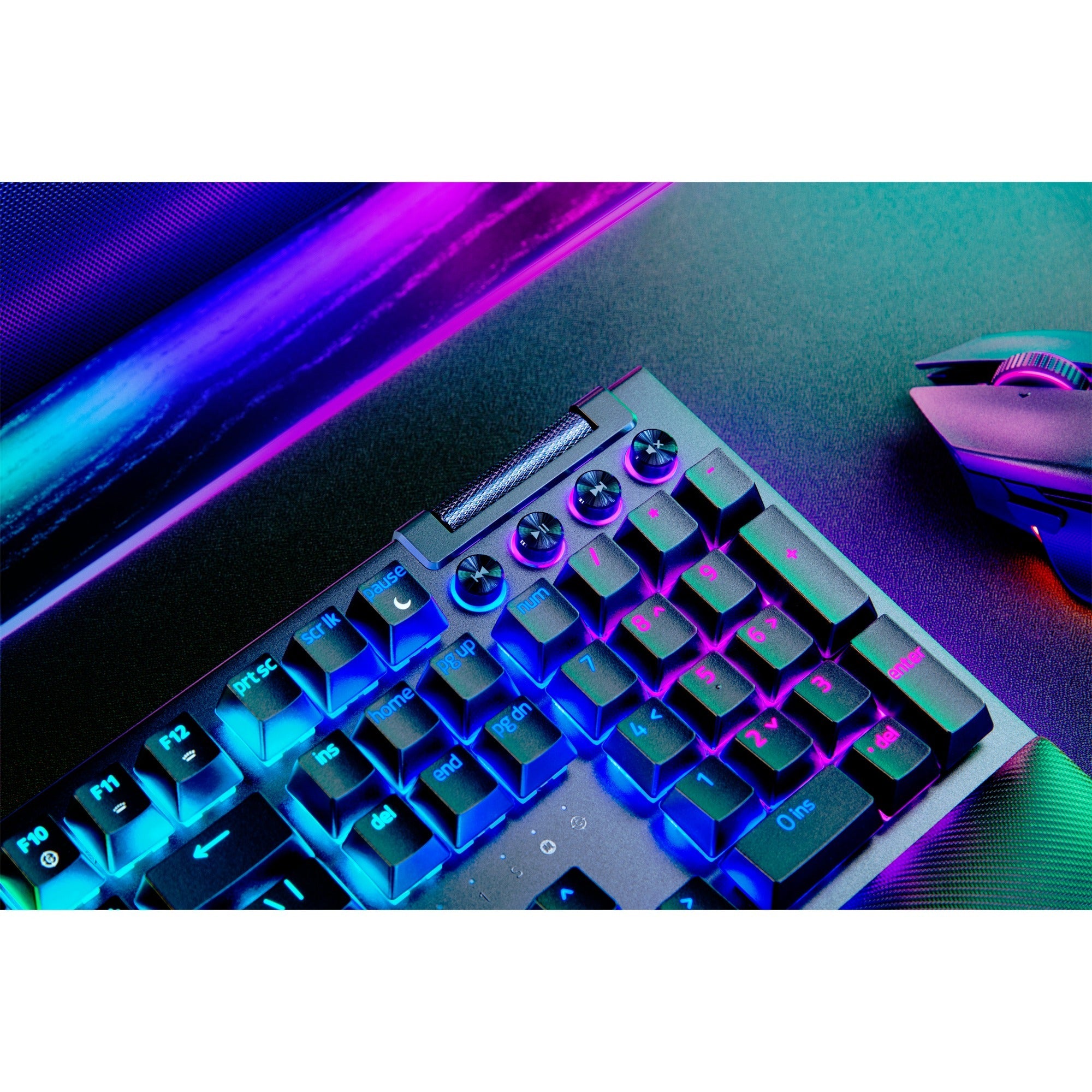 Razer blackwidow v4 pro rgb mechanisch gaming toetsenbord (zwart, us lay-out (qwerty), yellow, 100%)