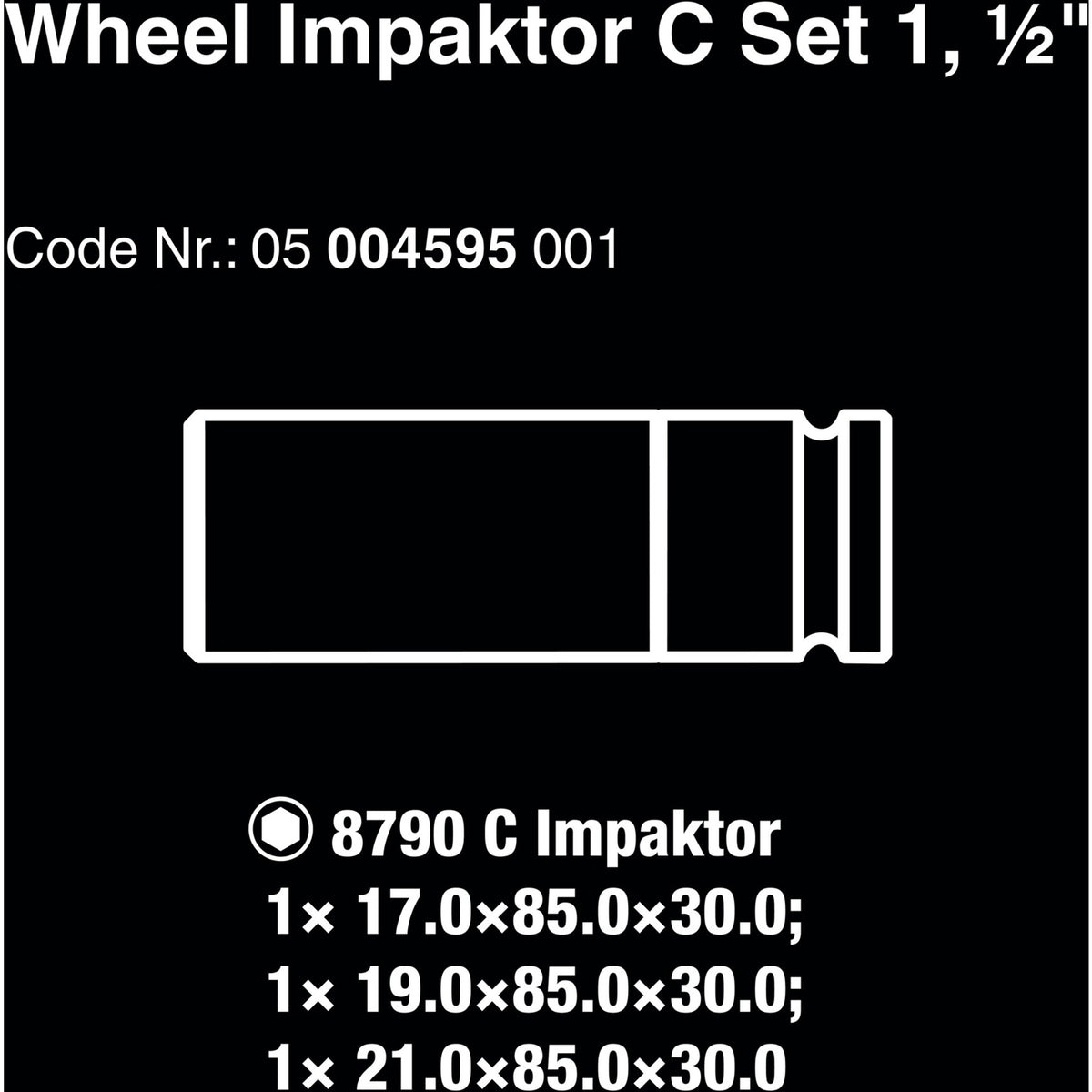 Wera Wheel Impactor C set 1 socket (3-piece, with rim protection)