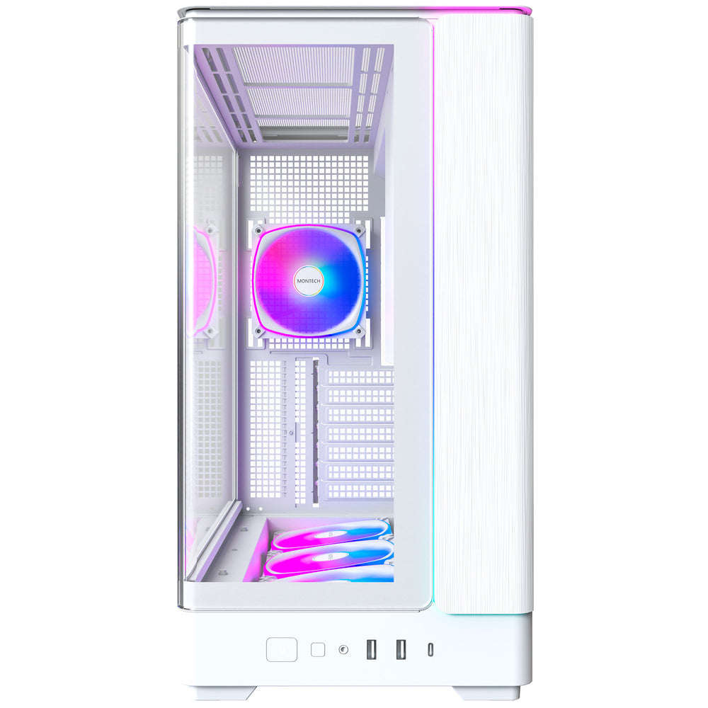 Montech king 45 pro midi tower behuizing (wit | 2x usb-a | 1x usb-c | rgb | window)