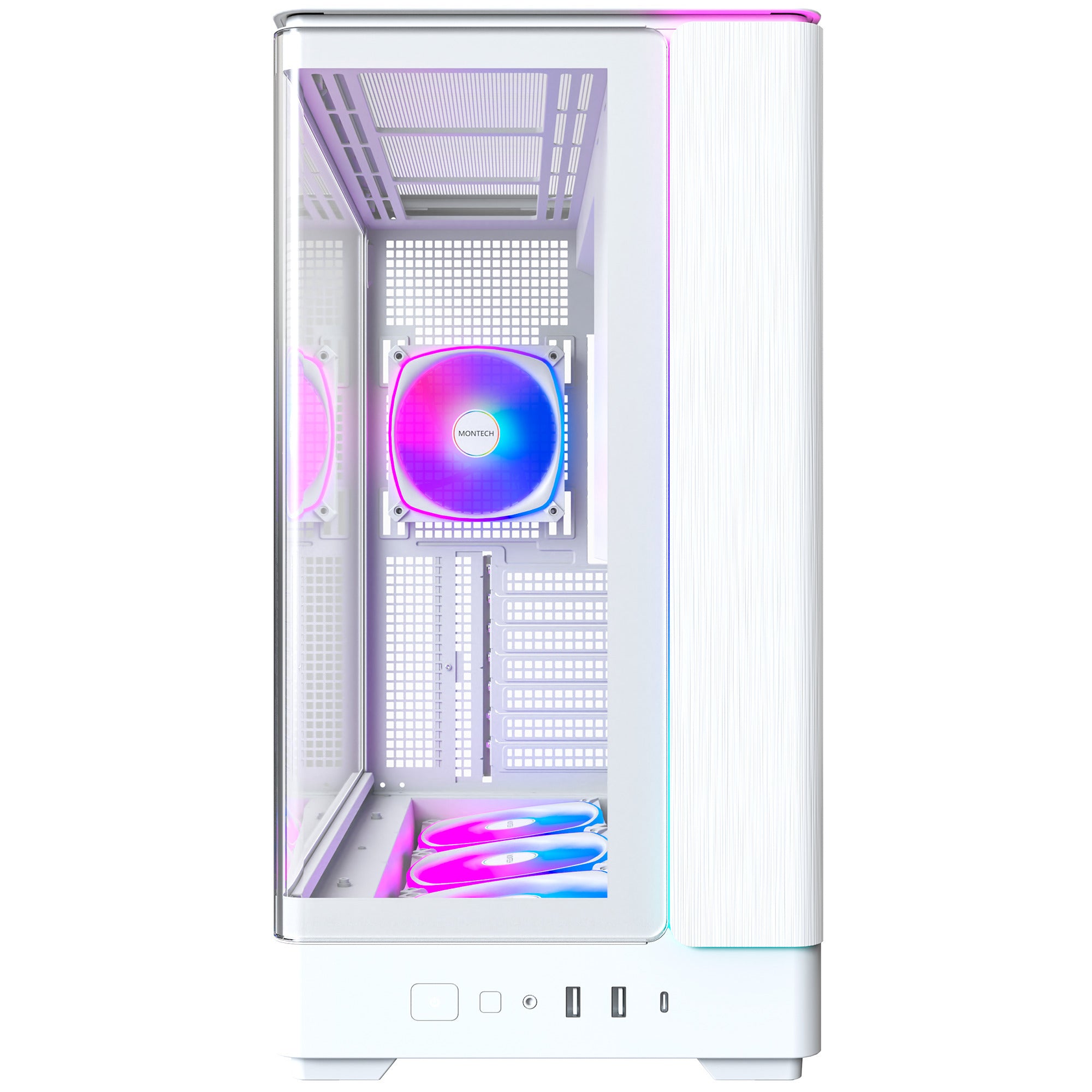 Montech king 45 pro midi tower behuizing (wit | 2x usb-a | 1x usb-c | rgb | window)