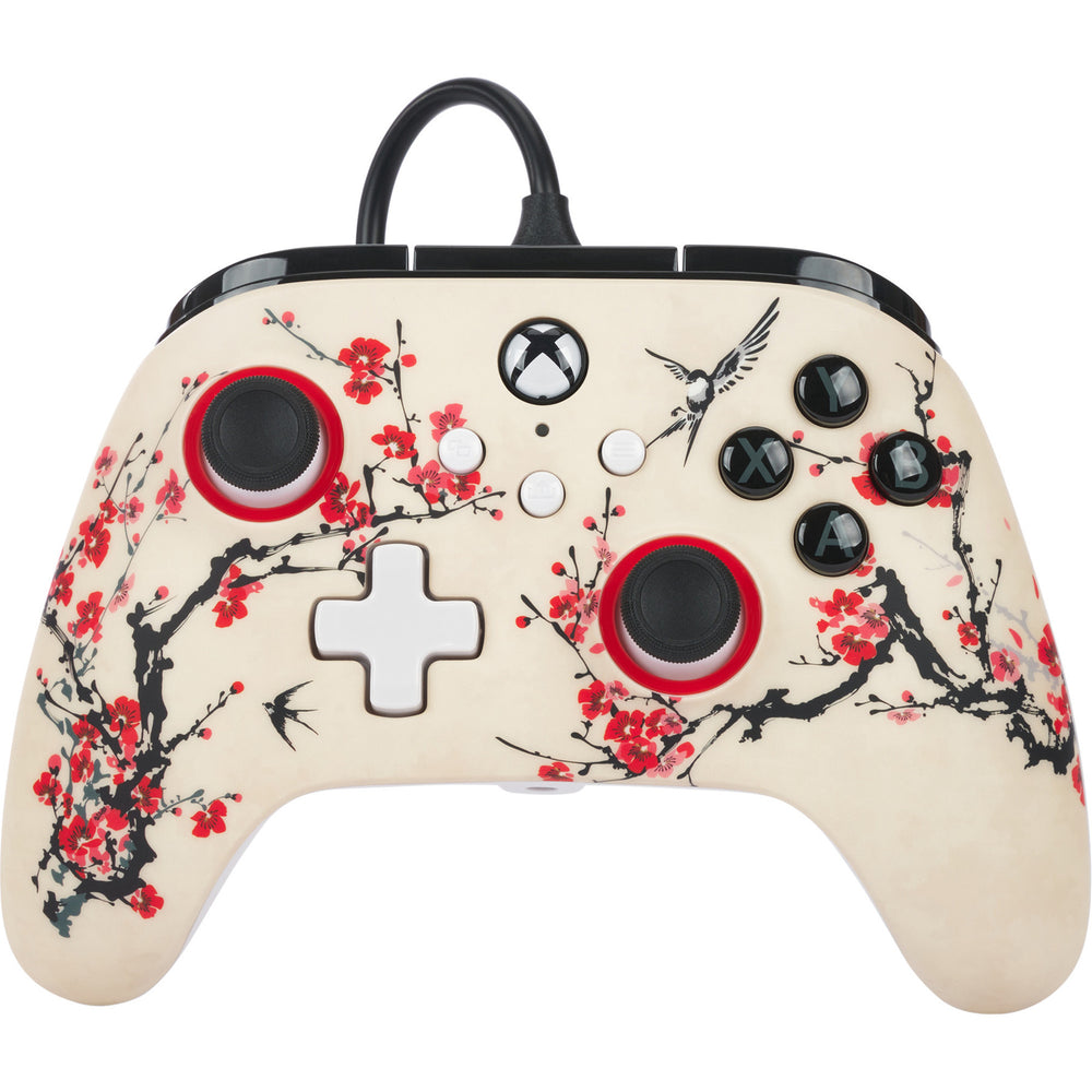 Powera advantage controller met kabel voor de xbox series x|s - warrior's nirvana (magnoliawit, xbox series x|s, xbox one, pc)