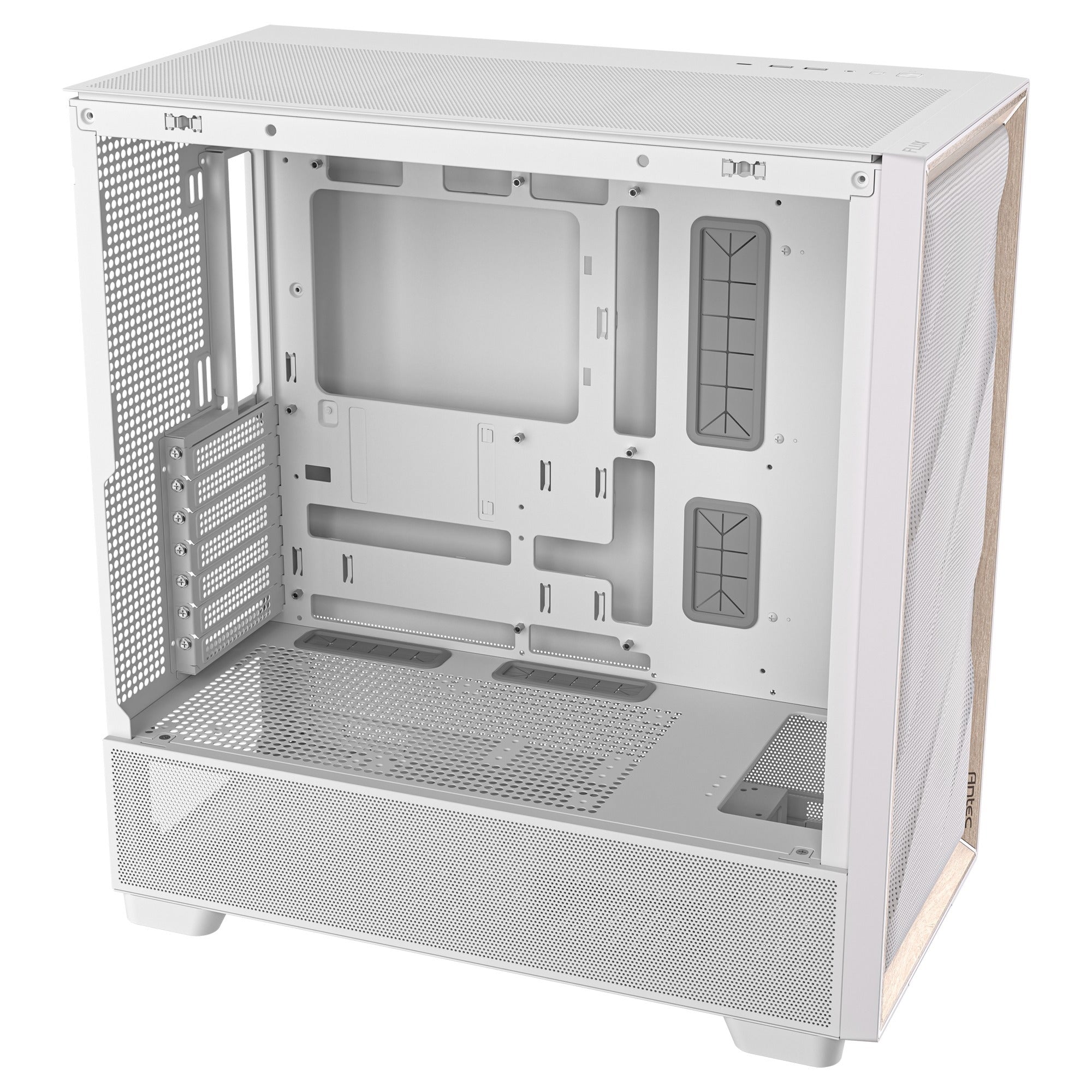 Antec flux midi tower behuizing (wit | 2x usb-a | 1x usb-c | tempered glass)