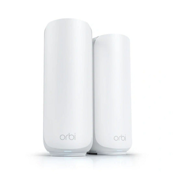 Netgear orbi 370 wifi mesh systeem, dual-band wifi 7-mesh systeem, 2 stuks mesh router (wit, 1x orbi wifi 7-router (rbe371), 1x orbi wifi 7-satelliet (rbe370))