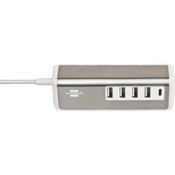 Brennenstuhl Estilo Multiple USB Charger (white stainless steel)