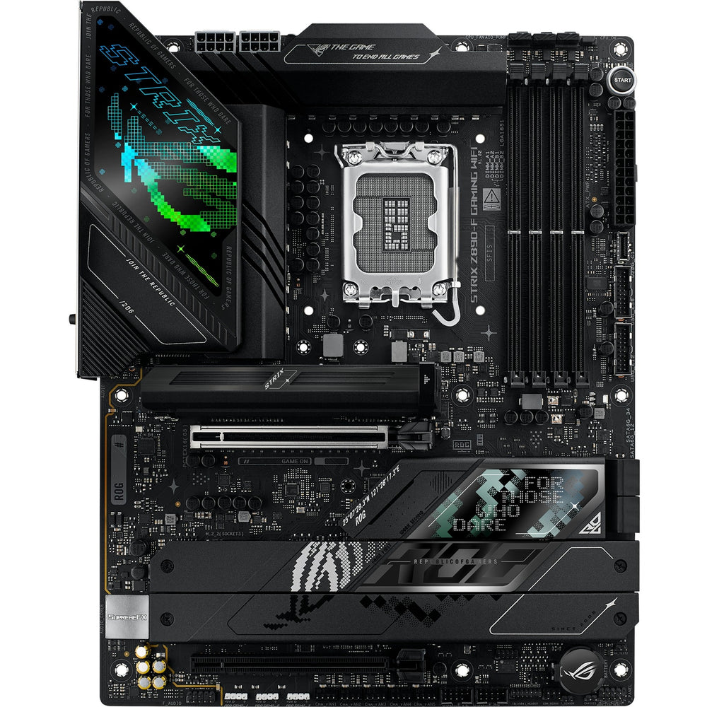 Asus rog strix z890-f gaming wifi socket 1851 moederbord (zwart, raid, 2.5gb-lan, wi-fi 7, bt, sound, atx)