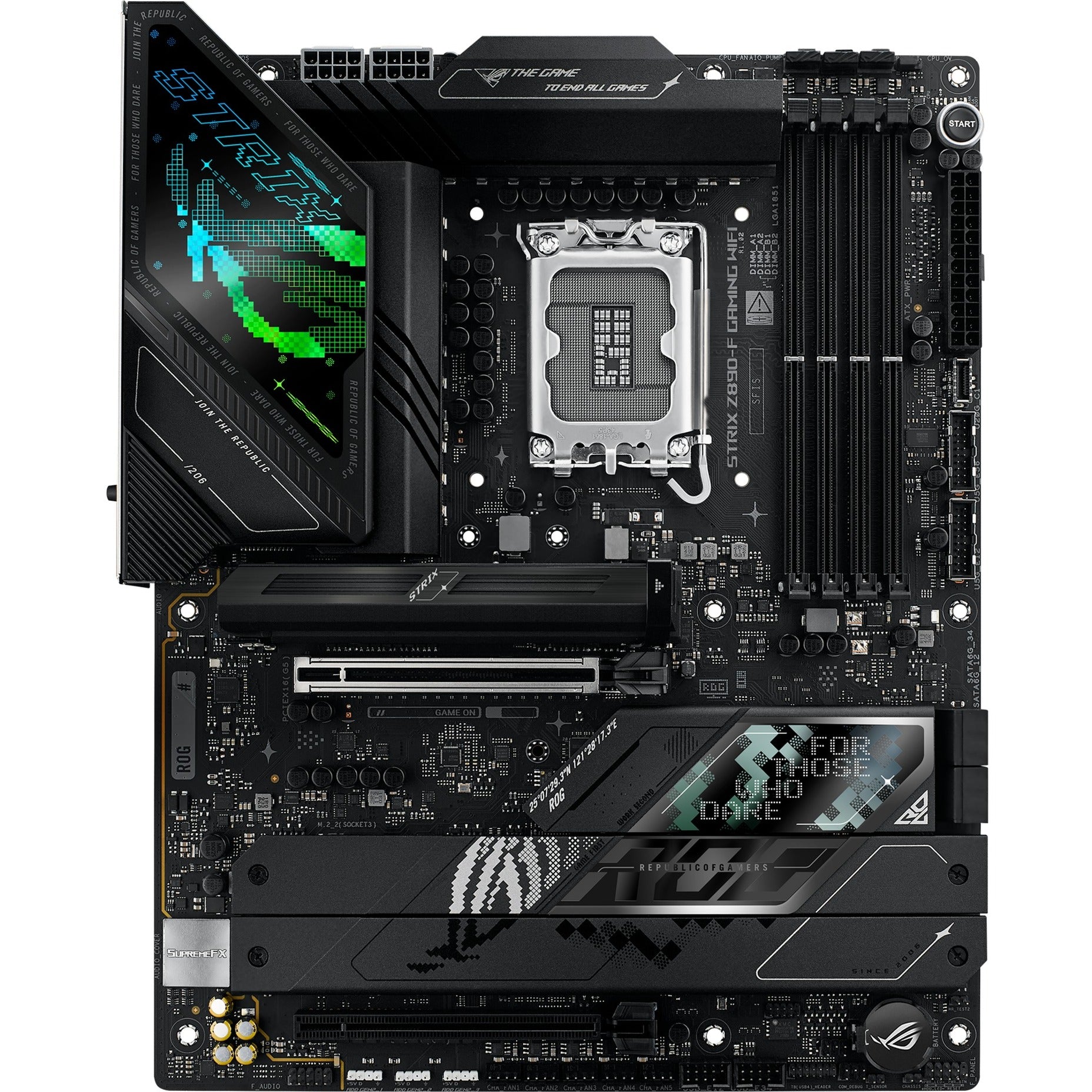 Asus rog strix z890-f gaming wifi socket 1851 moederbord (zwart, raid, 2.5gb-lan, wi-fi 7, bt, sound, atx)