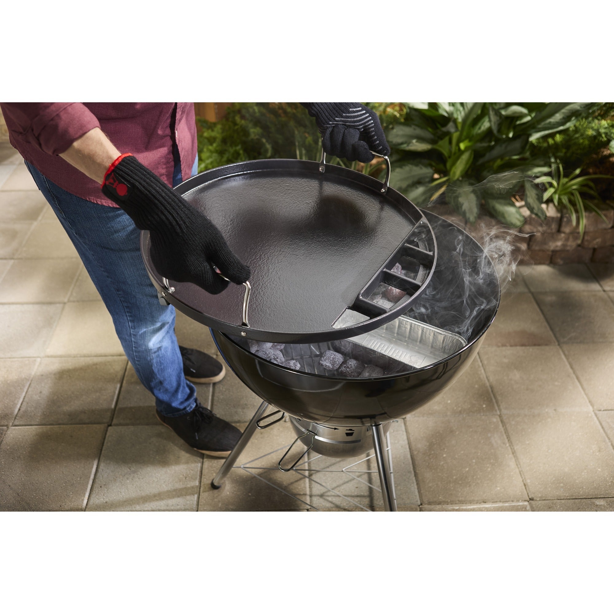 Weber full-size plancha - voor houtskoolbarbecues 57 cm grillplaat (zwart)