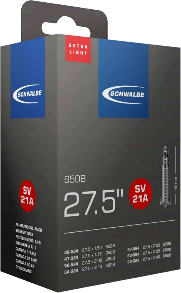Chambre à air Schwalbe SV21A Extra Light 27.5 40 62-584 - valve 40mm