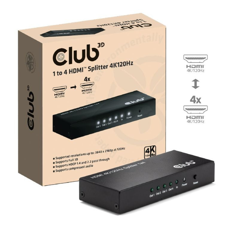 Club 3D HDMI-splitter 1x > 4x HDMI 4K 120Hz