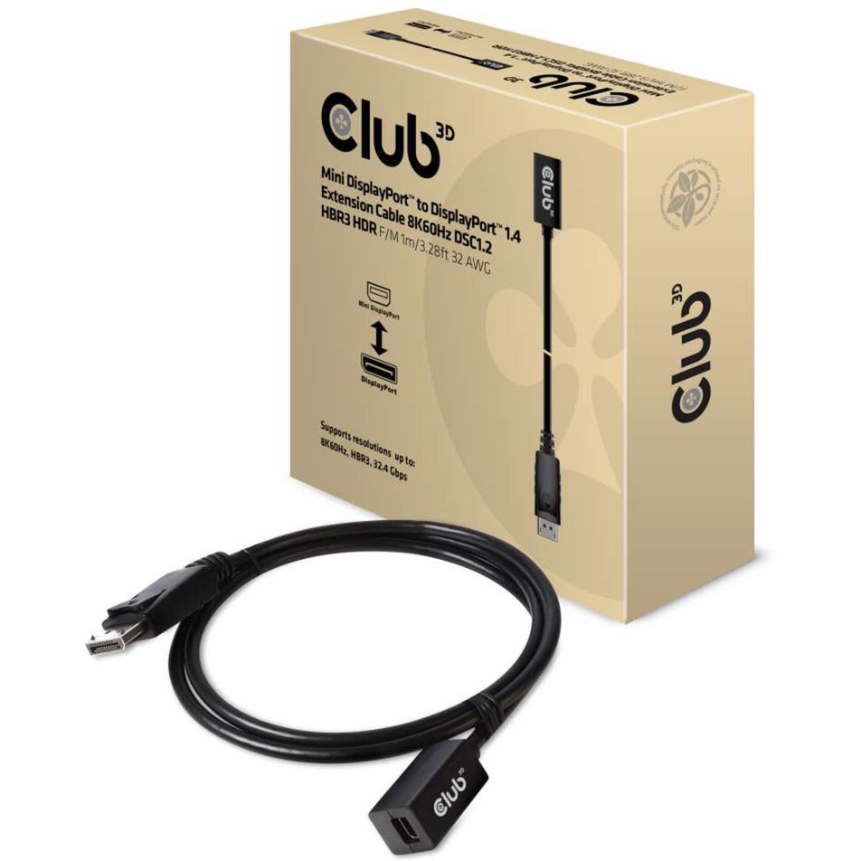Club 3D Club 3D Mini DisplayPort > DisplayPort 1.4 (mannelijk)
