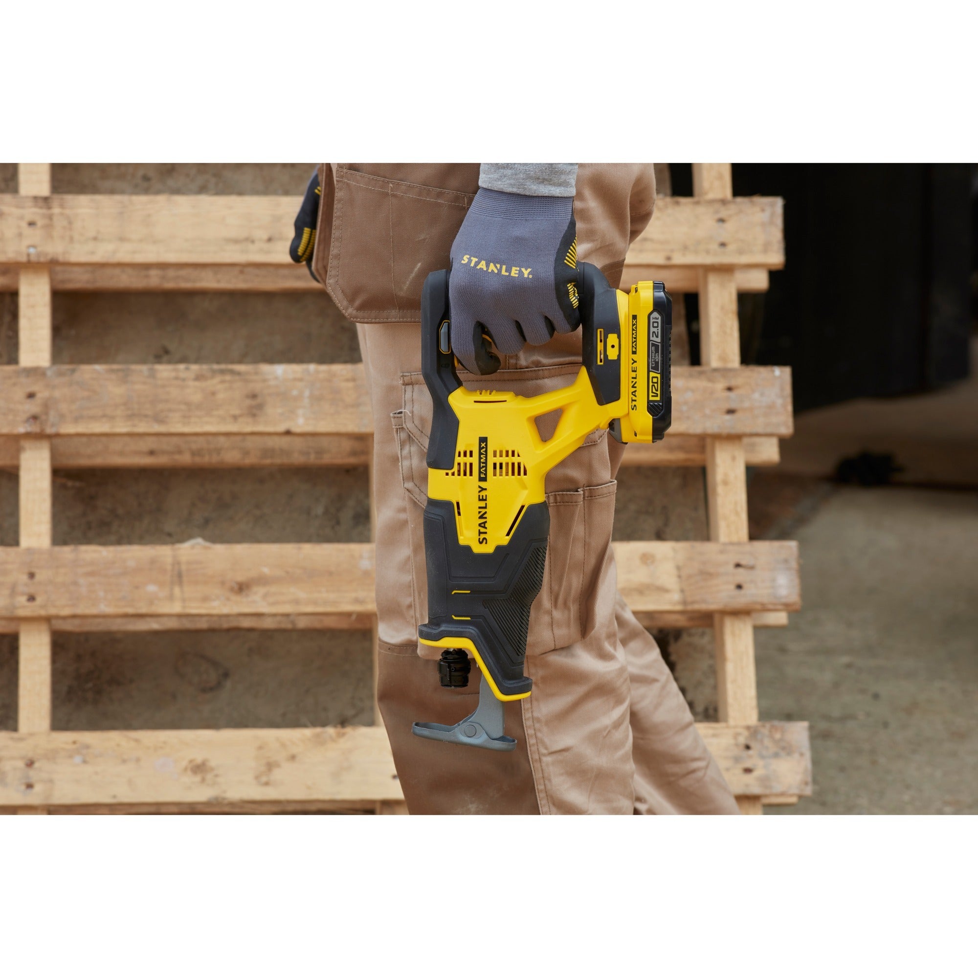 Stanley fatmax v20 18v reciprozaag (geel zwart, koffer, 2 accu's (2.0ah) en oplader (2a) inbegrepen)