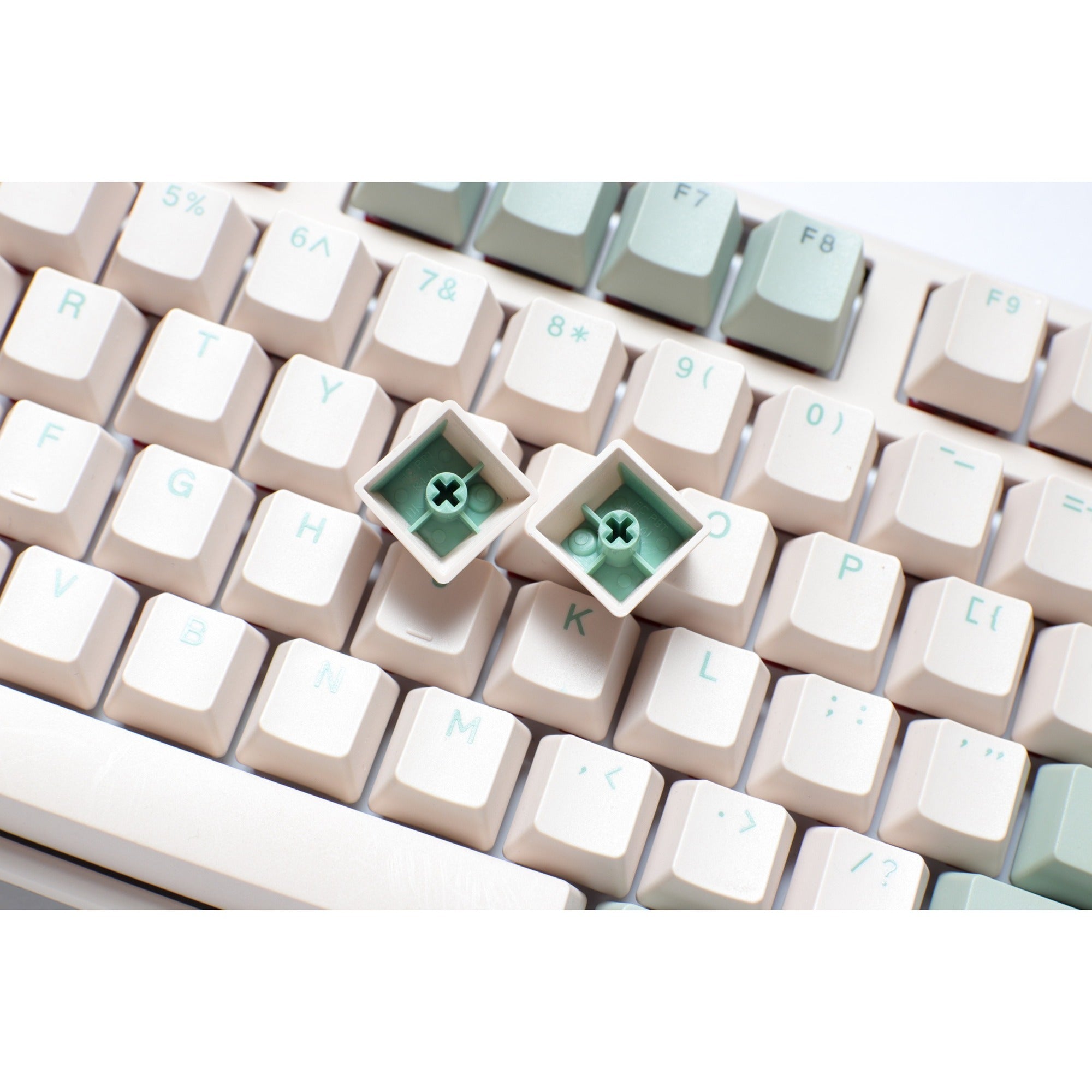 Ducky one 3 matcha tkl, toetsenbord (crème groen, us lay-out, cherry mx blue, pbt double shot, hot swap)