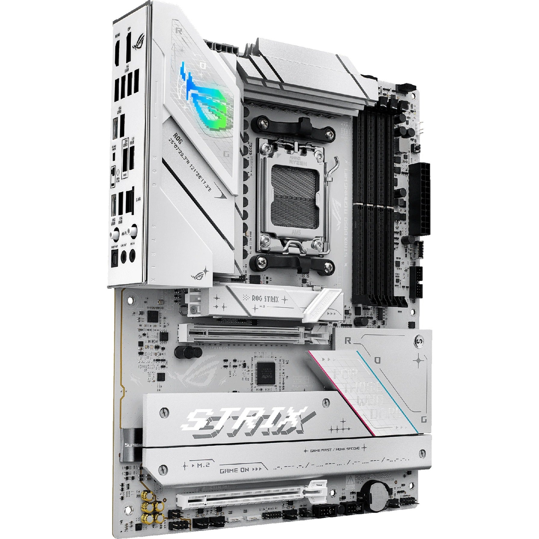 Asus rog strix b850-a gaming wifi socket am5 moederbord (wit, 2.5gb-lan, wi-fi 7, bt, sound, atx)