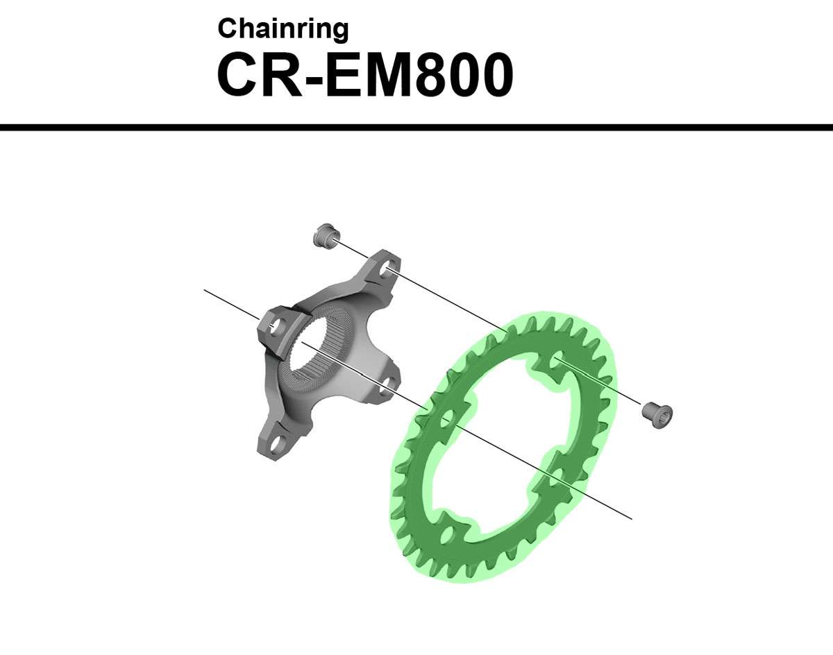 Shimano steps cr-em800 chainring without 4-arm spider