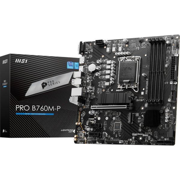 Msi pro b760m-p socket 1700 motherboard (black, raid, gb-lan, sound, µatx)