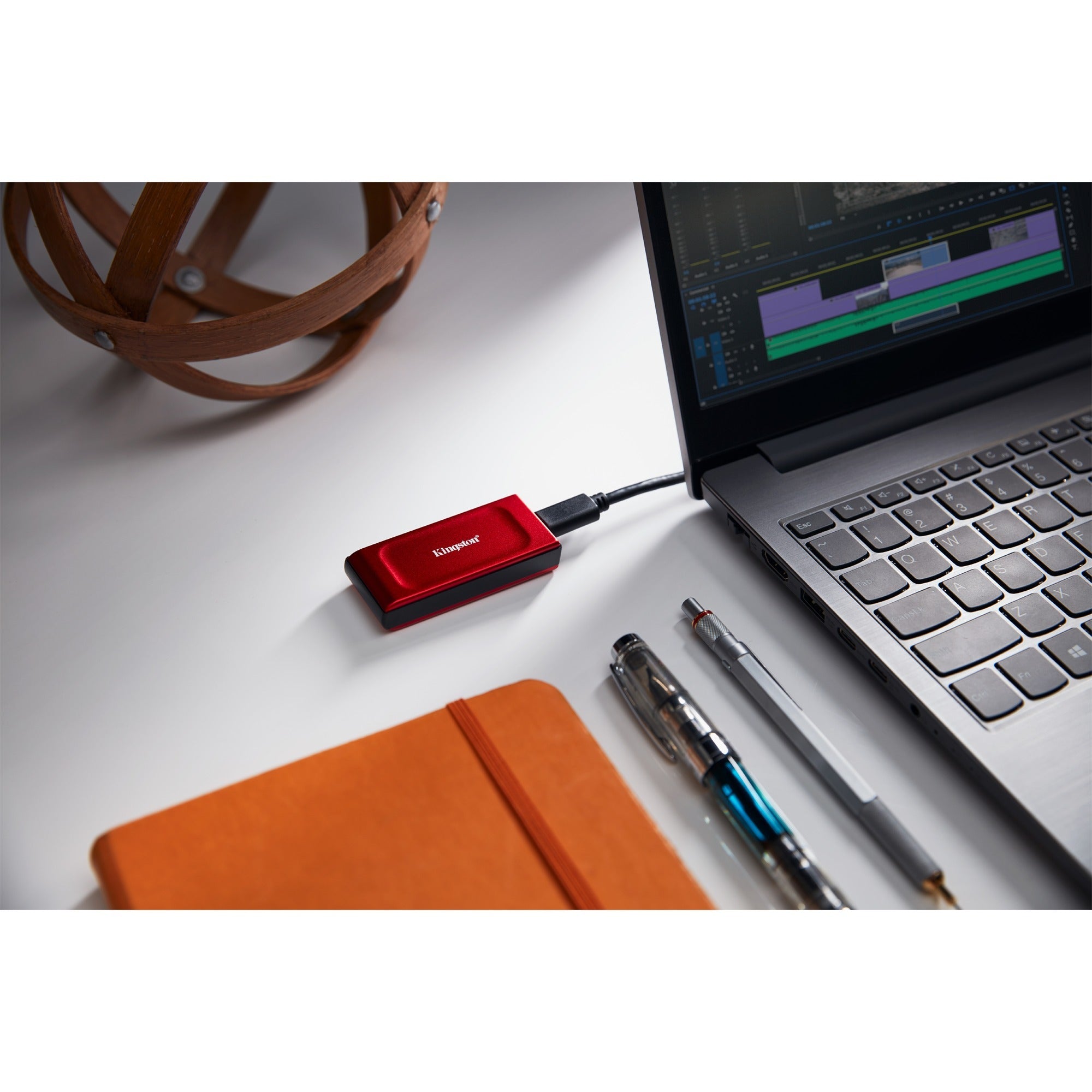 Kingston xs1000 portable 1 tb externe ssd (rood zwart, sxs1000r 1000g, usb-a 3.2 (10 gbit s))