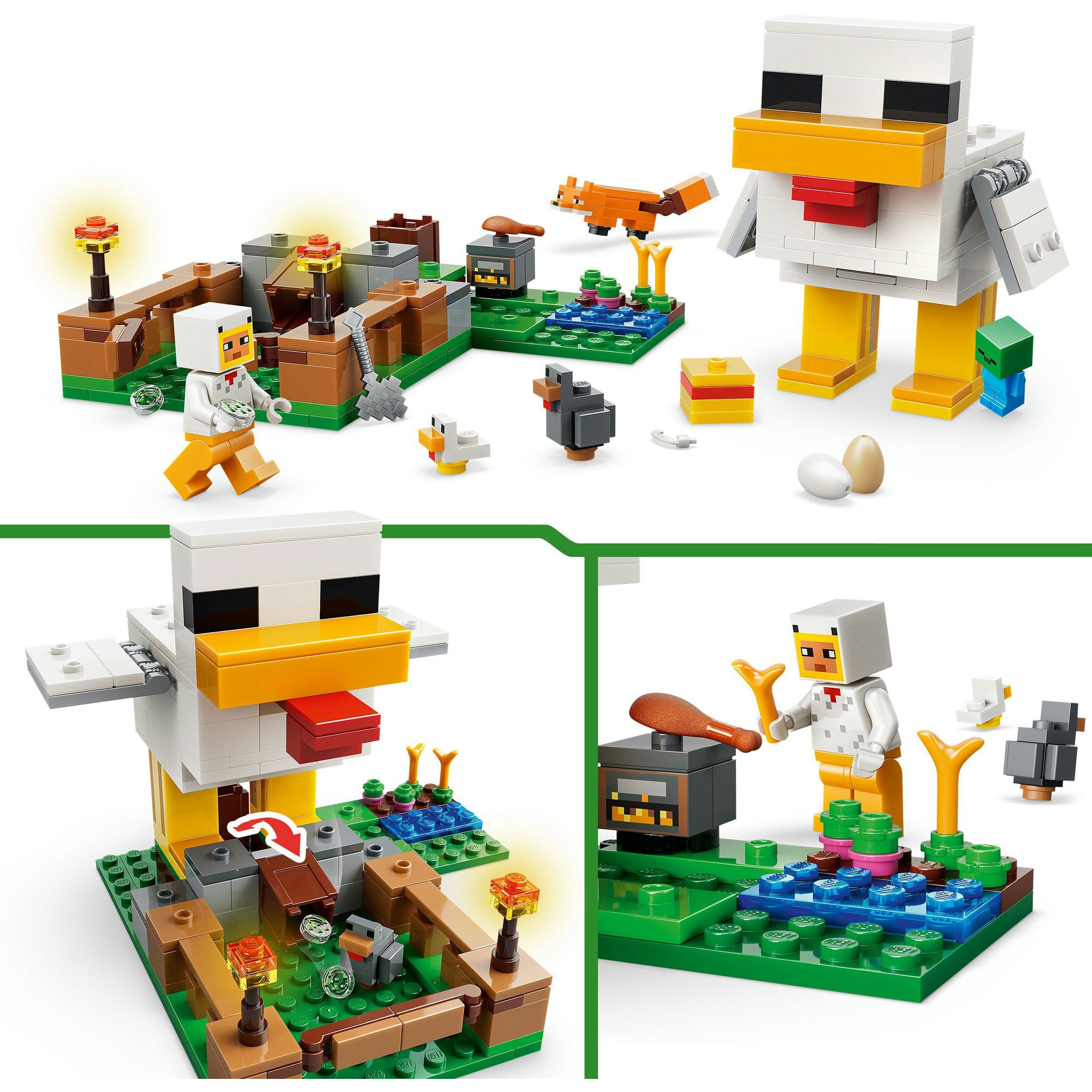 Lego minecraft kippenboerderij dieren speelgoed voor kinderen - 21585