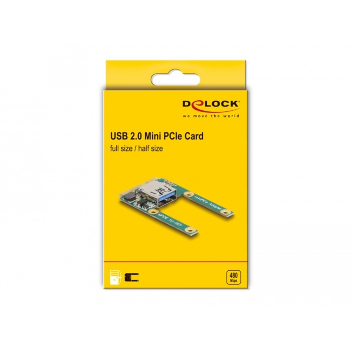 DeLOCK DeLOCK Mini PCIe IO 1 x USB 2.0 Type-A vrouwelijk full size