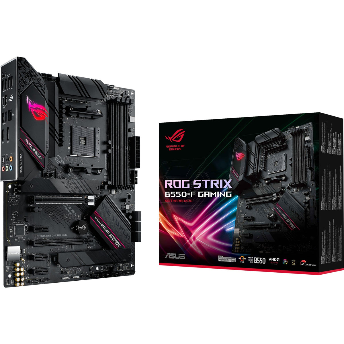Asus rog strix b550-f gaming socket am4 moederbord (zwart, raid, 2.5gb-lan, sound, atx)